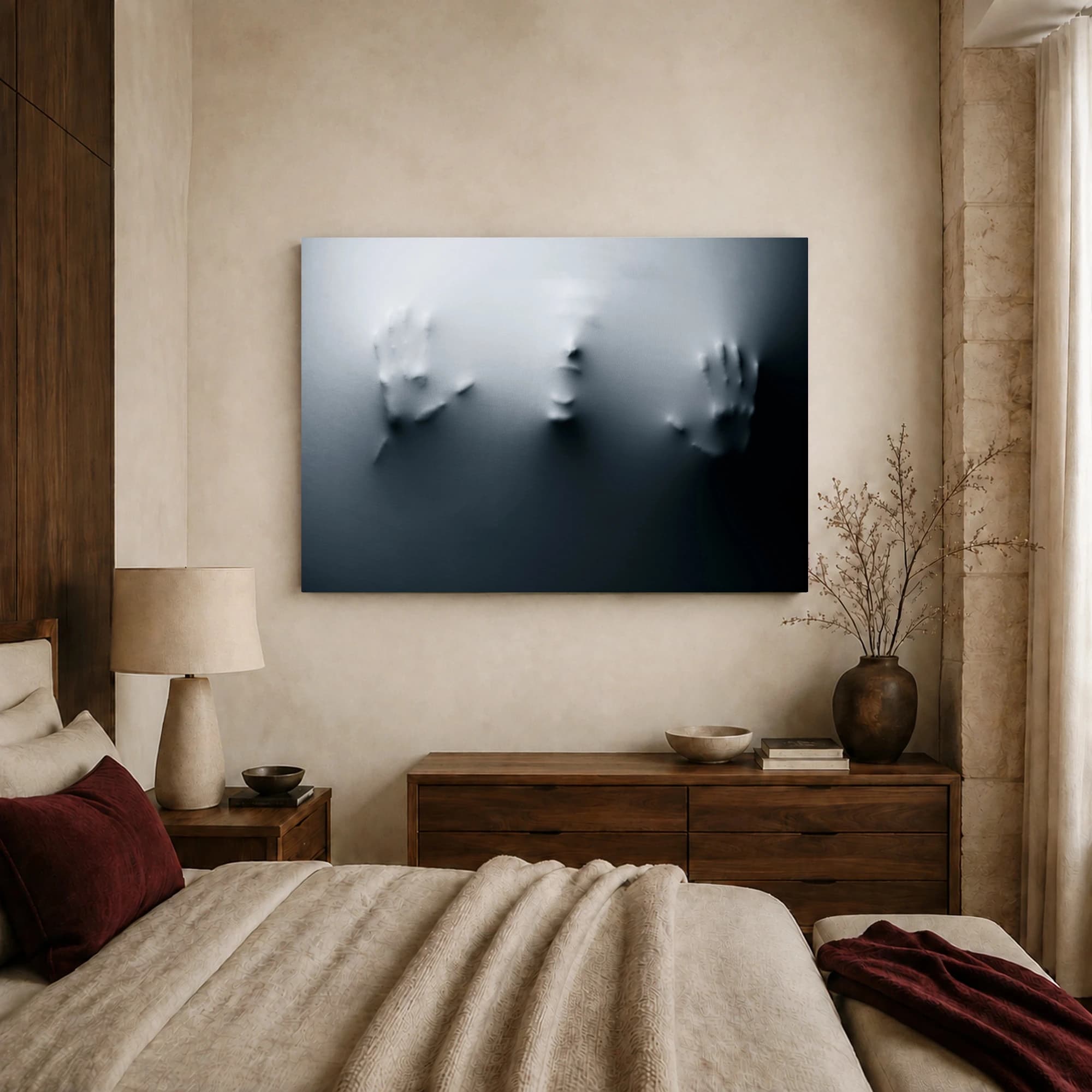 Surrealist Wall Art Veiled Human Face Canvas Print, view 6
