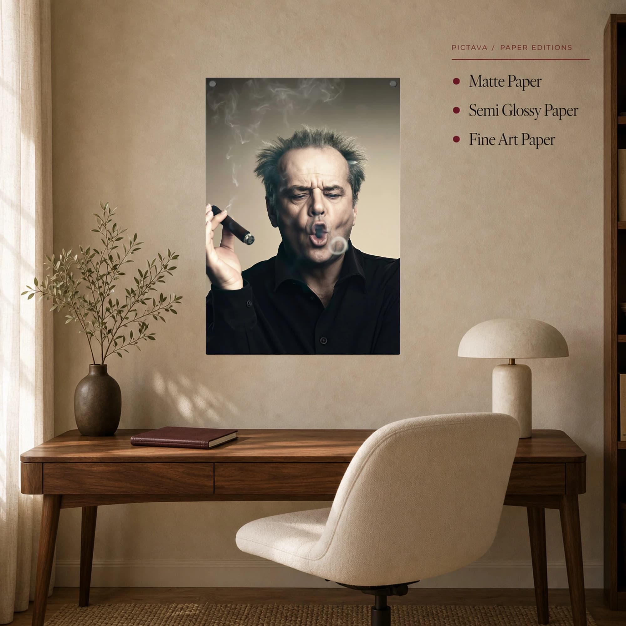 Jack Nicholson Cigar Smoke Ring Canvas Print, view 8