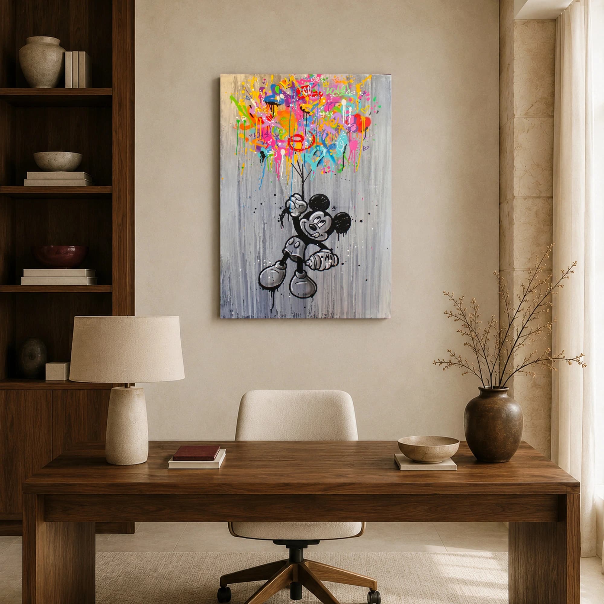 Graffiti Mickey Mouse Street Art Canvas Print, view 8