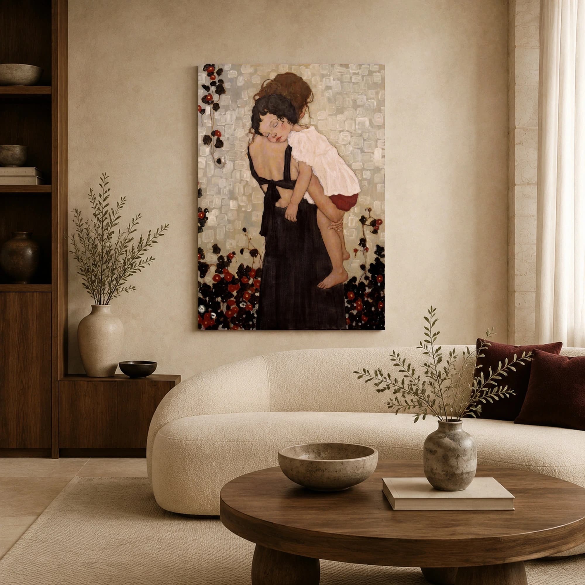 Mother and Child Art Nouveau Painting Fine Art Print, view 7