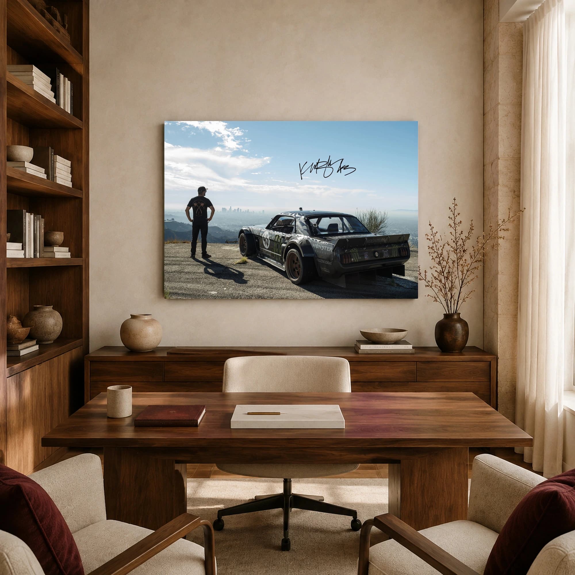 Ken Block Los Angeles Skyline Rally Car Wall Art, view 8