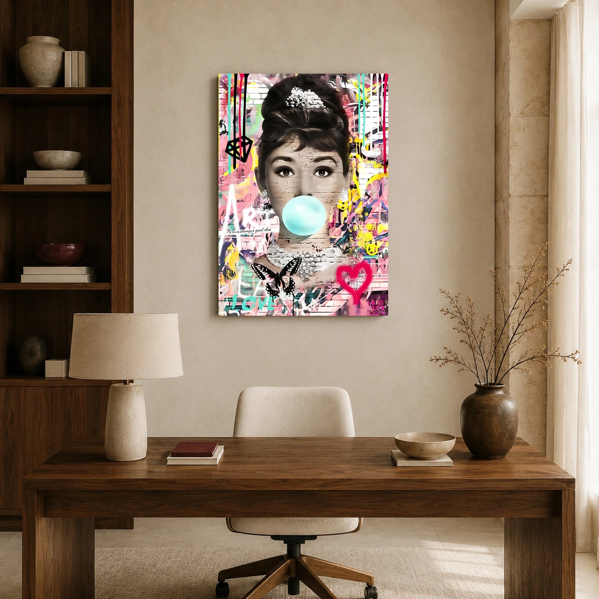 Audrey Bubblegum Pop Art Canvas Print, view 8