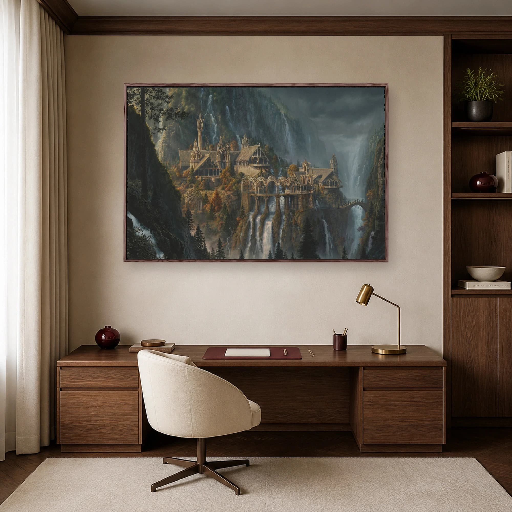 Elven Valley Citadel Fantasy Landscape Wall Art, view 6