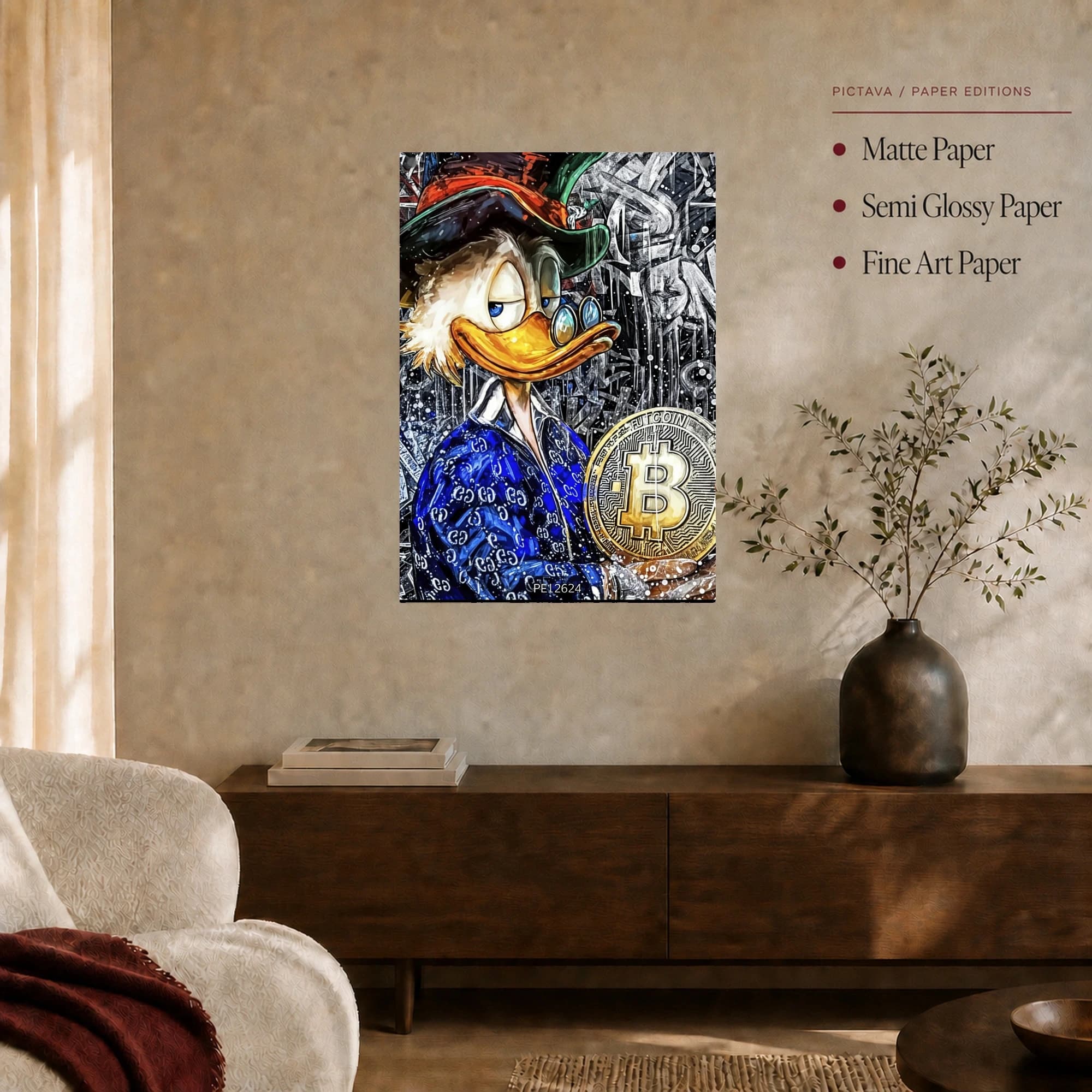 Crypto Scrooge Pop Art Canvas Print, view 4
