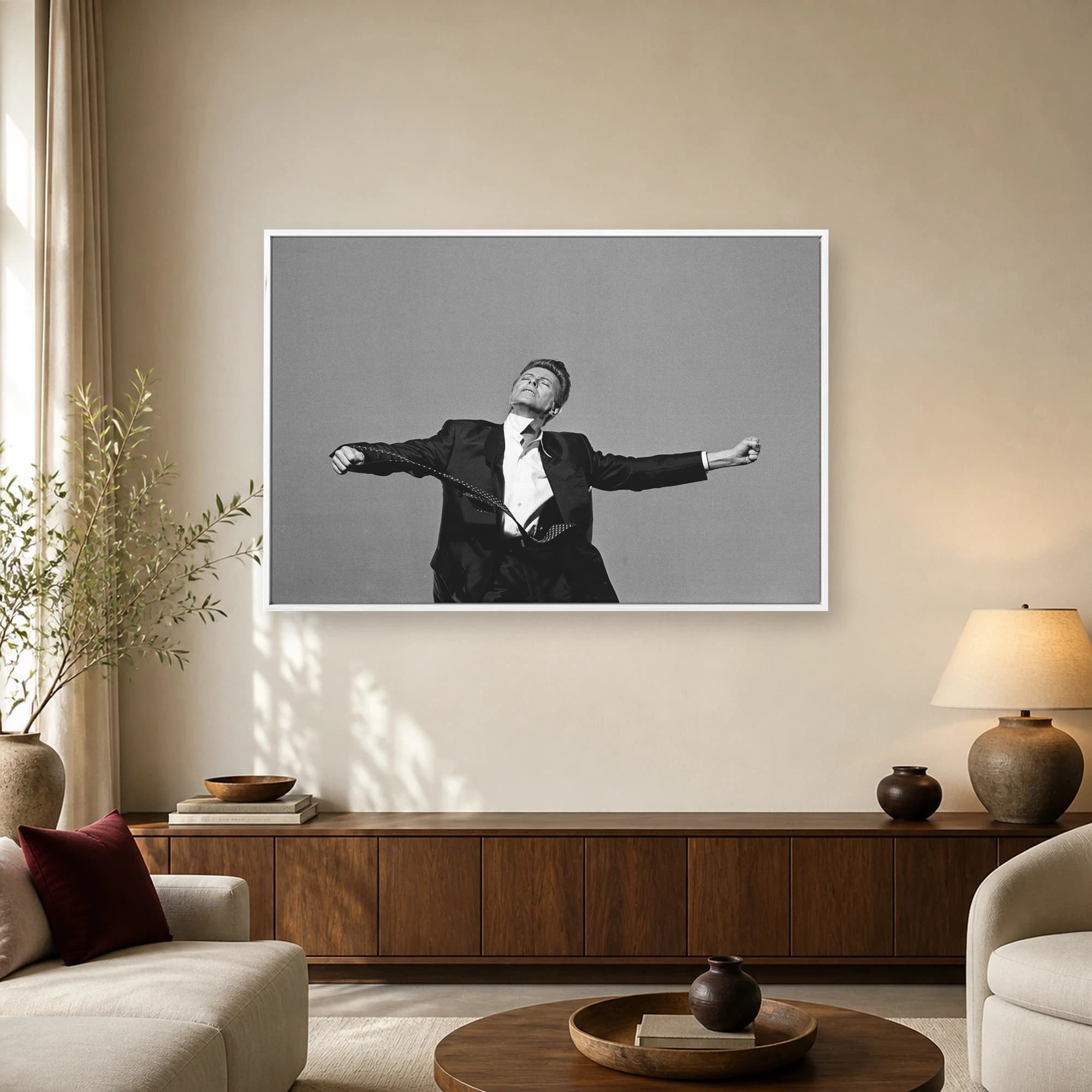 David Bowie Iconic Black and White Portrait Wall Art, view 2