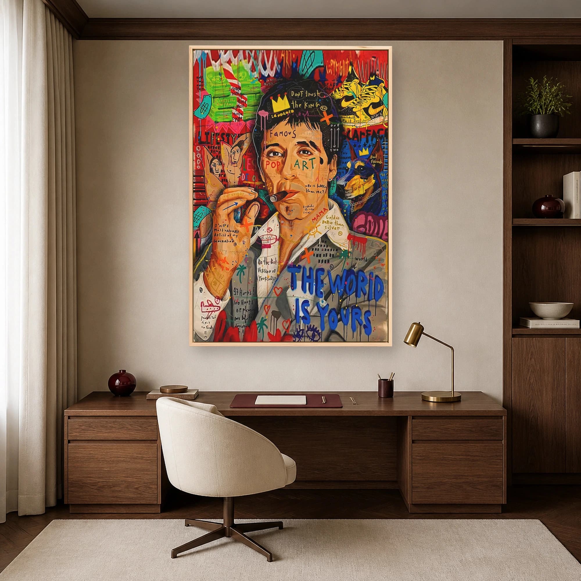 The World Is Yours Scarface Street Art Canvas Print, view 5