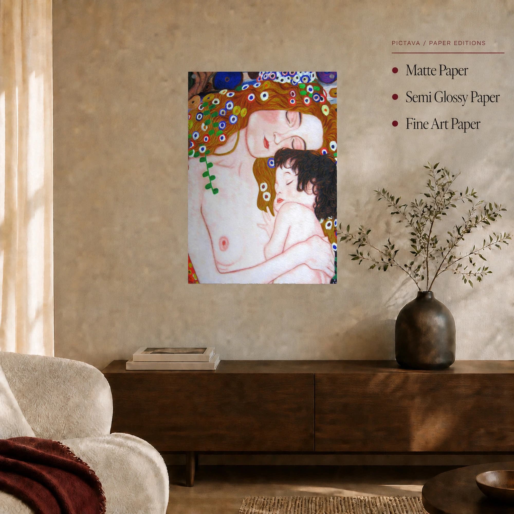 Mother and Child Art Nouveau Canvas Print, view 6