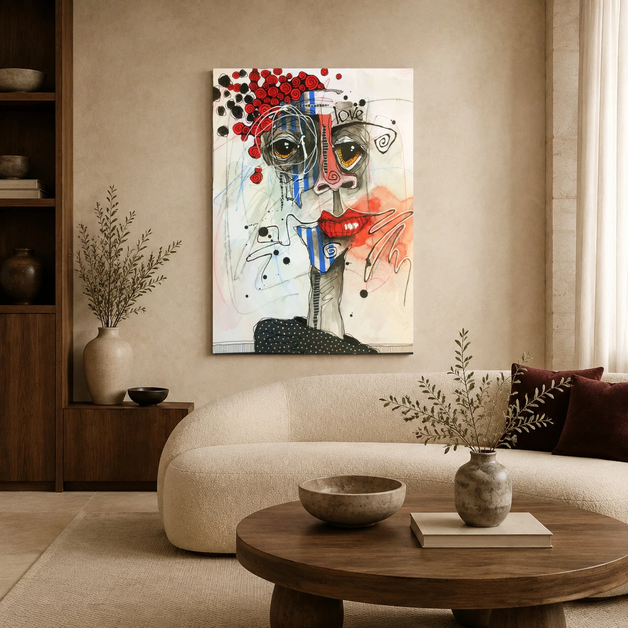 Abstract Expressionist Portrait Wall Art Print, view 5