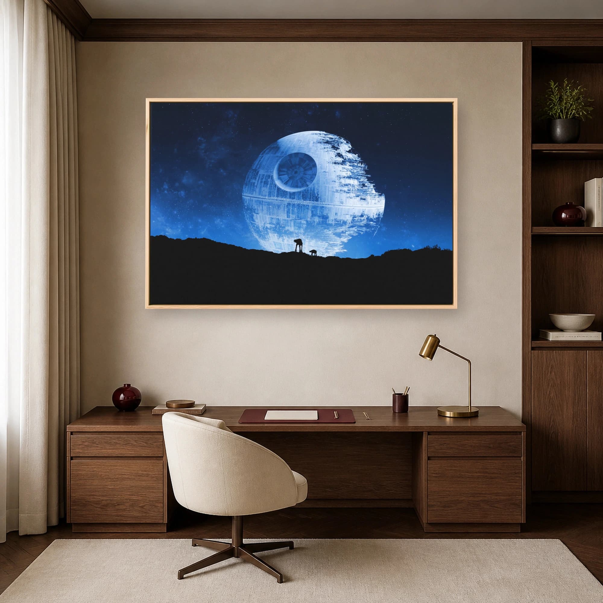 Death Star Horizon Sci-Fi Canvas Print, view 6