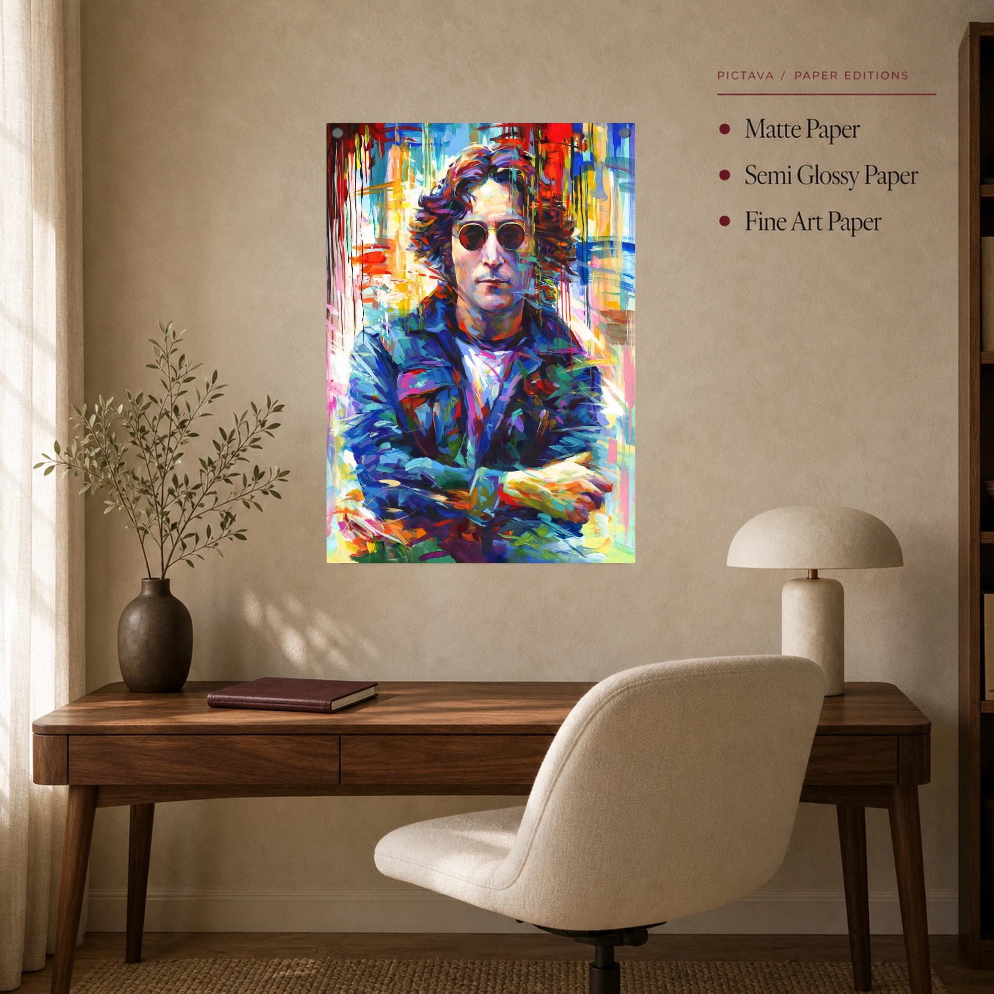 John Lennon Colorful Pop Art Portrait Canvas Print, view 7
