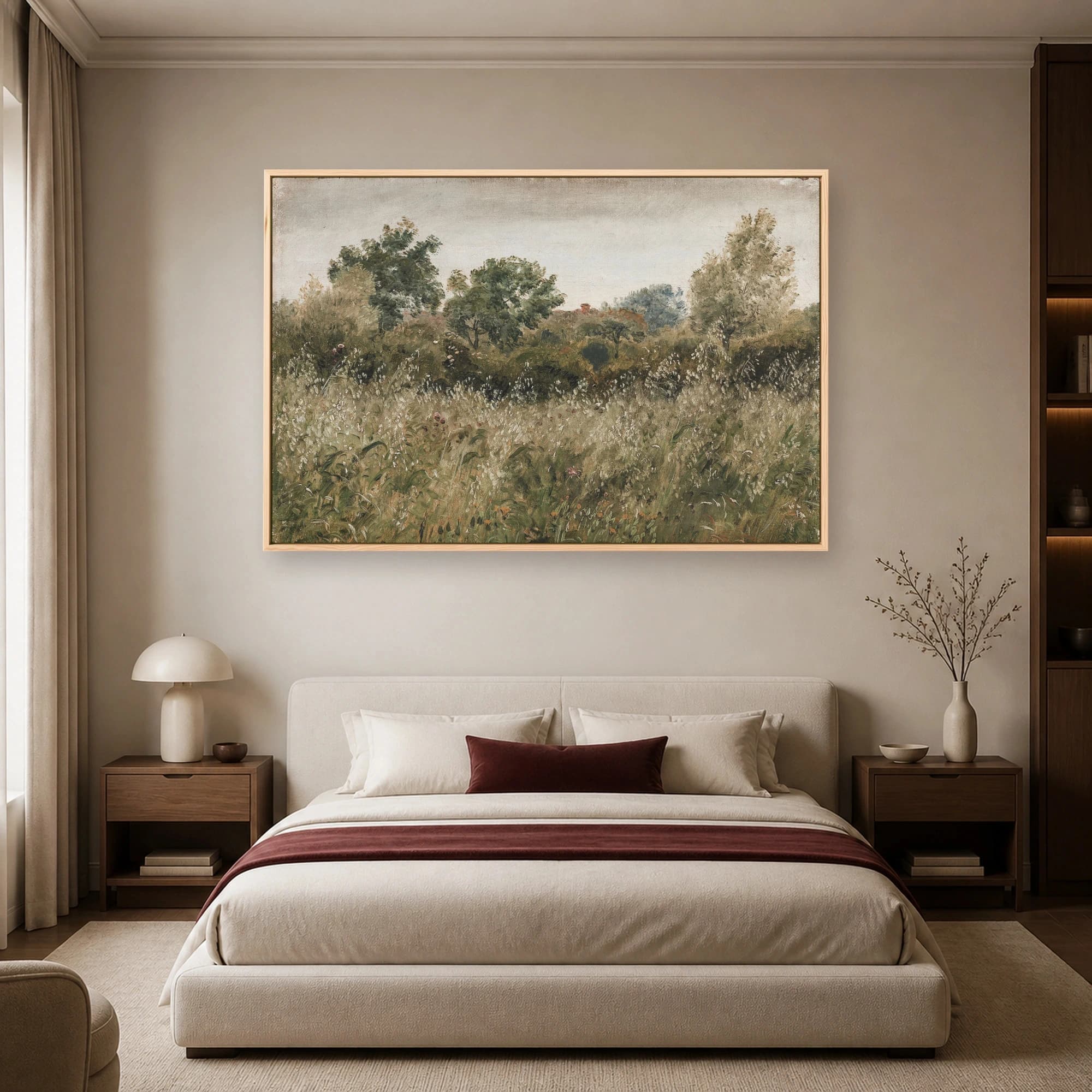 Impressionistic Meadow Landscape Canvas Print, view 4