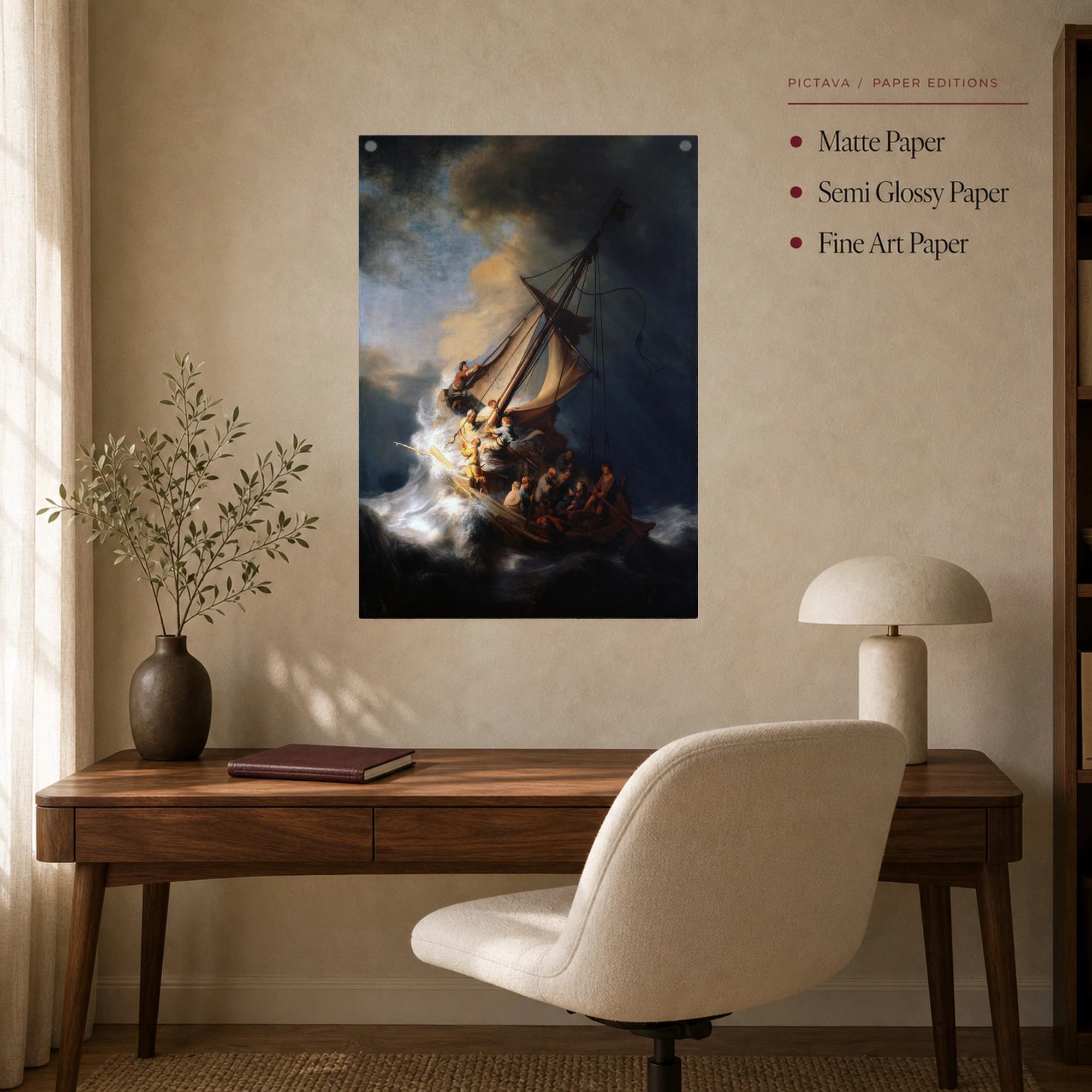 Rembrandt Storm on the Sea of Galilee Fine Art Canvas Print, view 6
