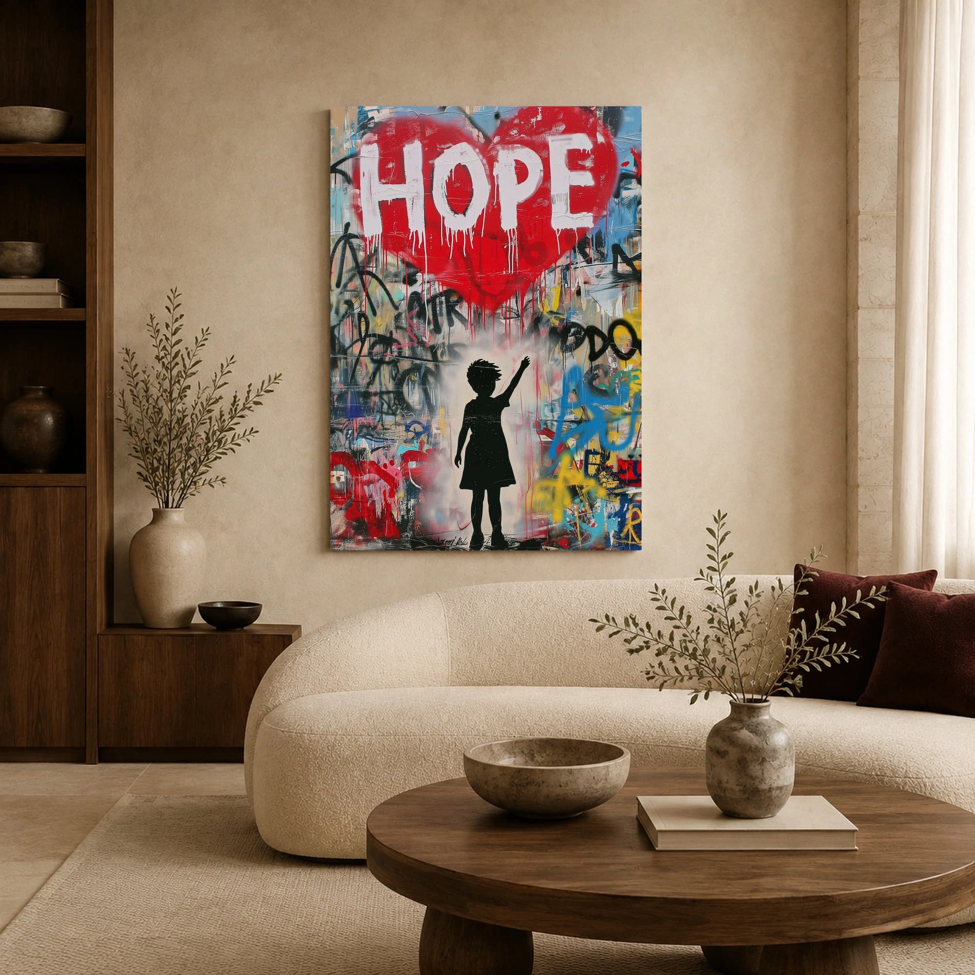 Hope Graffiti Child Urban Street Art Canvas, view 5
