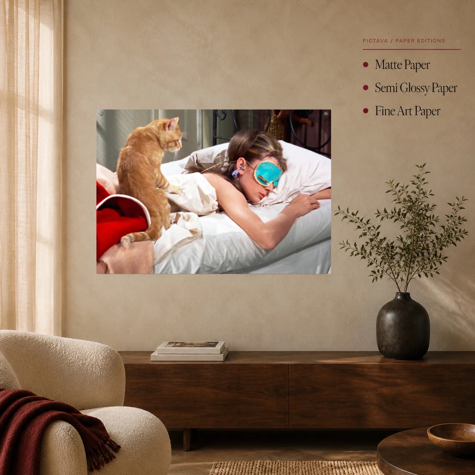 Breakfast at Tiffany's Movie Canvas Art: Holly & Cat Sleeping, view 4
