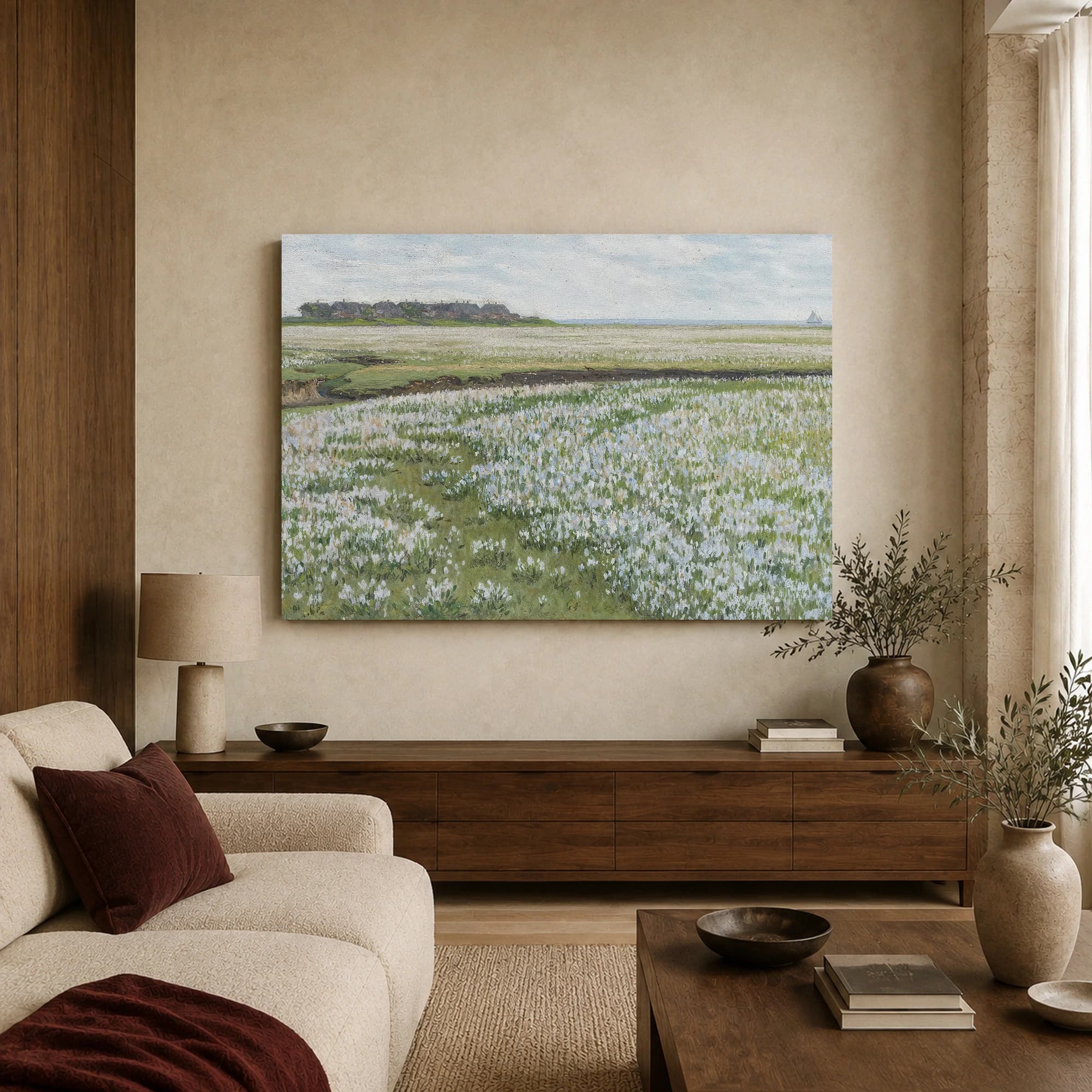 Marsh Landscape with Cotton Grass Fine Art Print, view 3