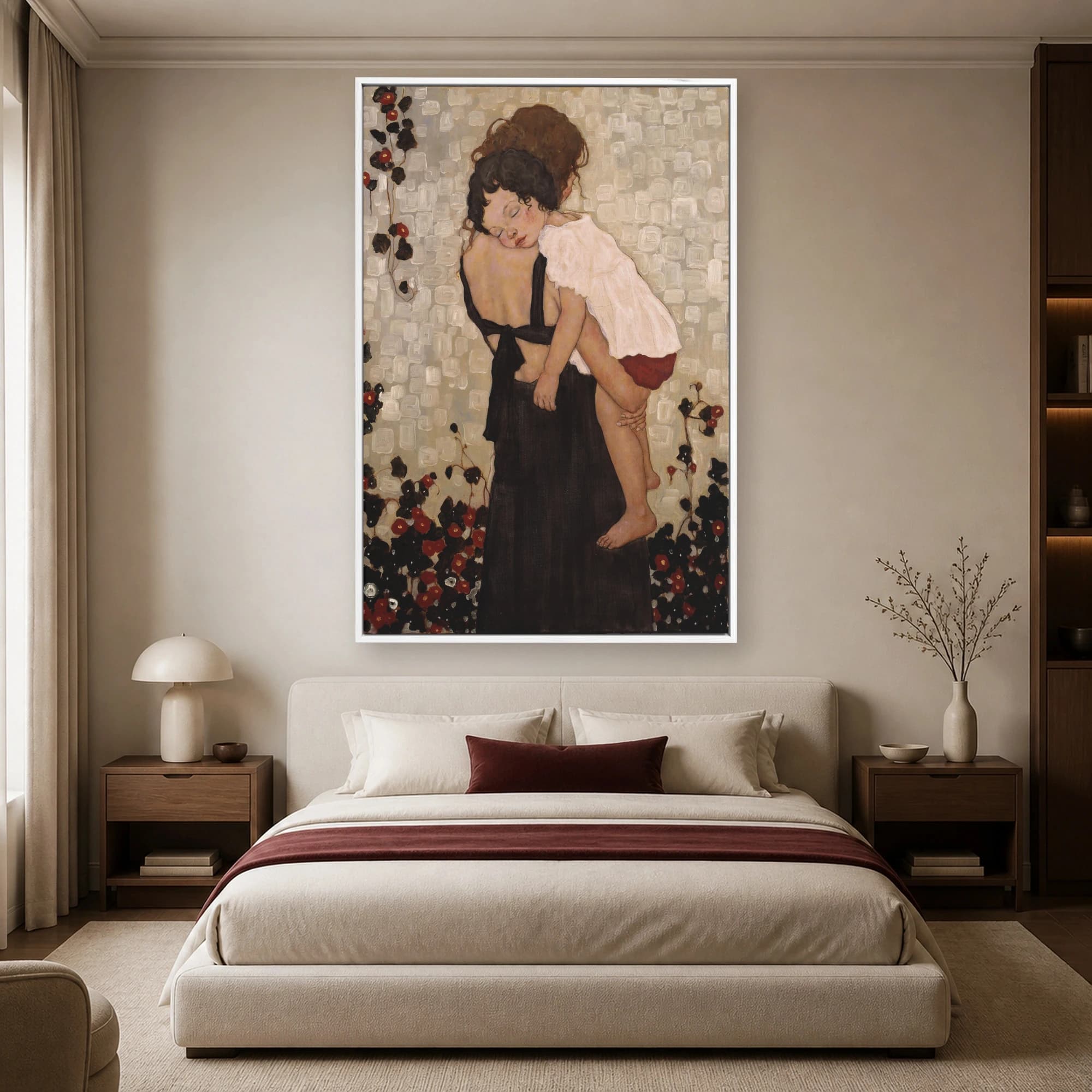 Mother and Child Art Nouveau Painting Fine Art Print, view 3