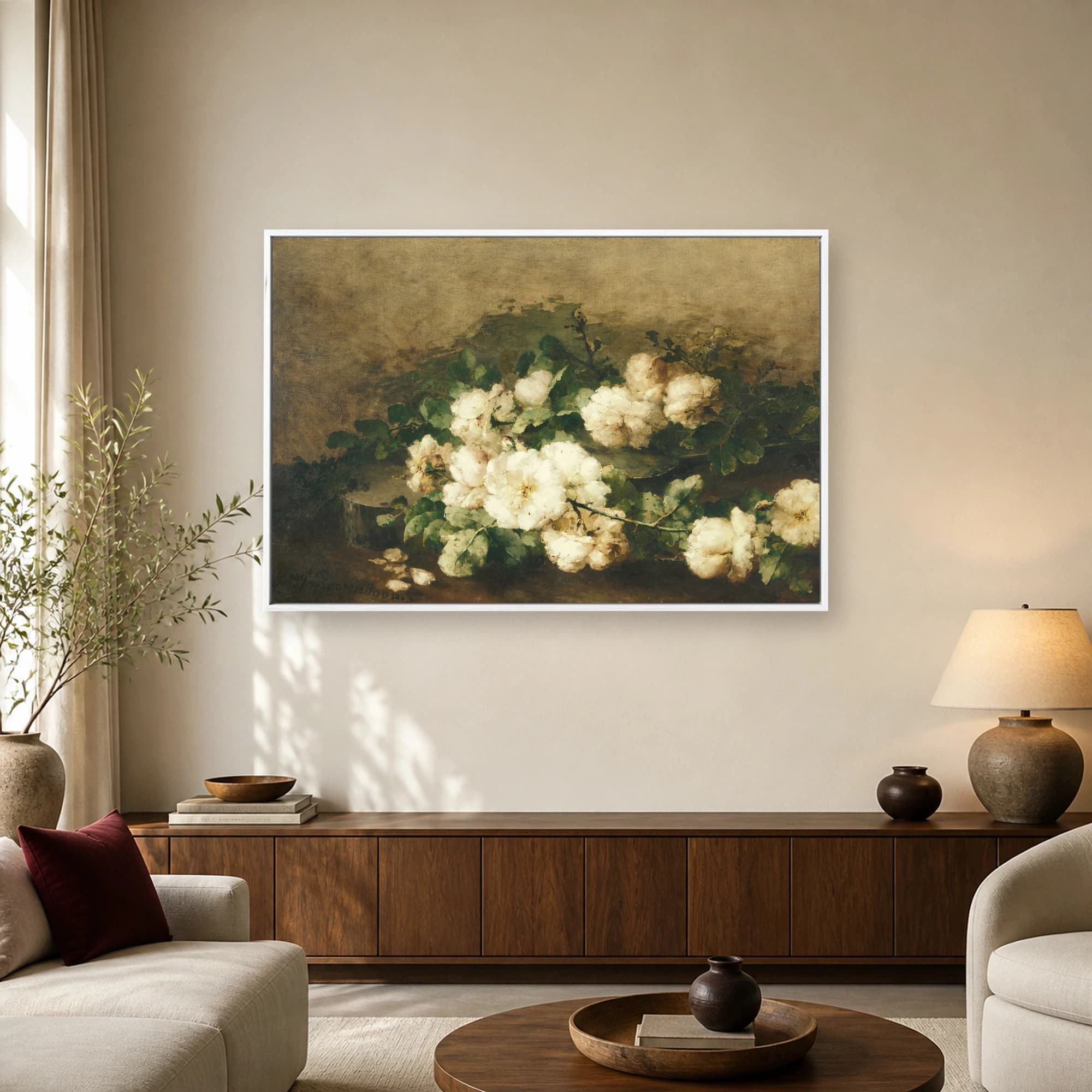 Still Life with White Roses Fine Art Print, view 2