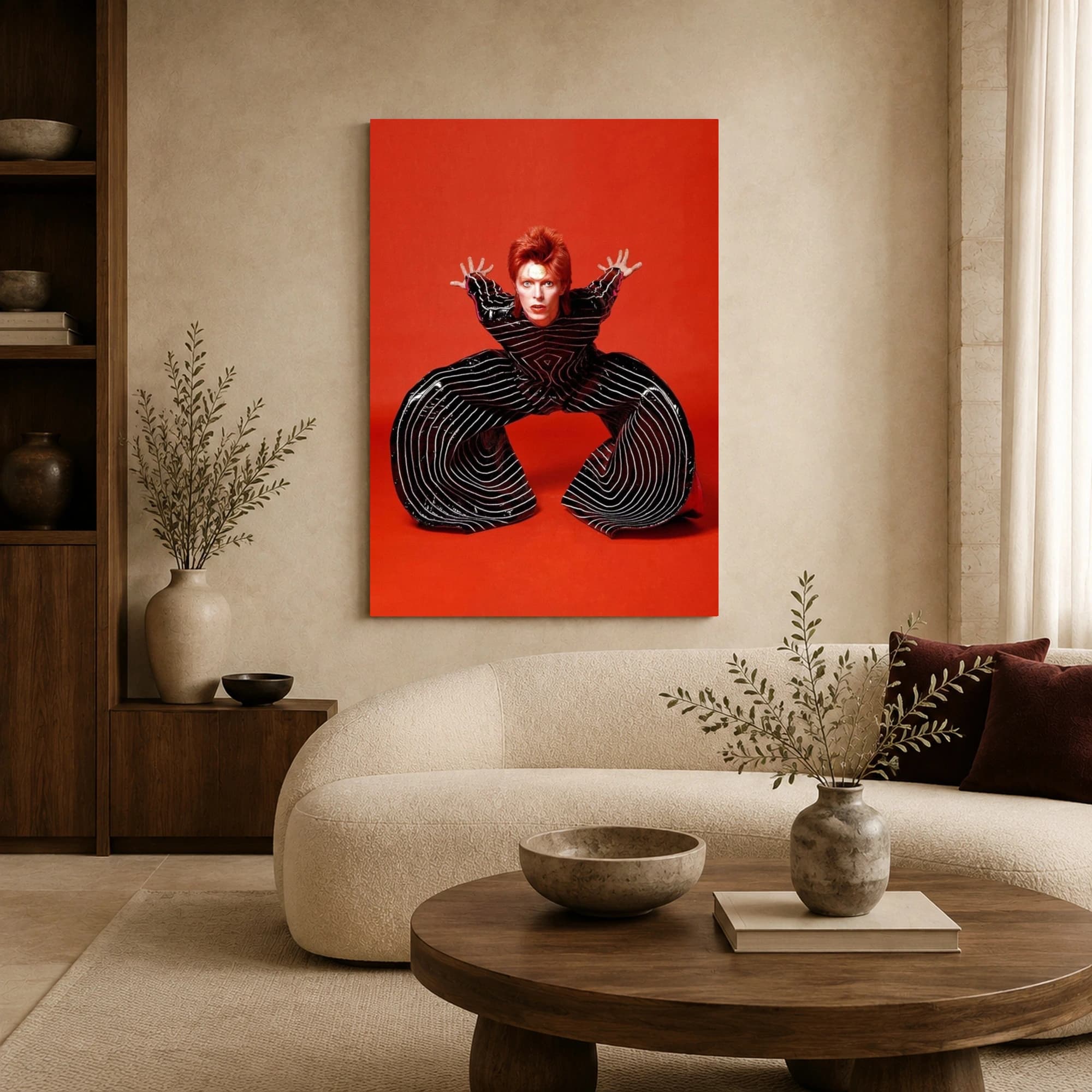 David Bowie Iconic Striped Jumpsuit Portrait Art Print, view 5