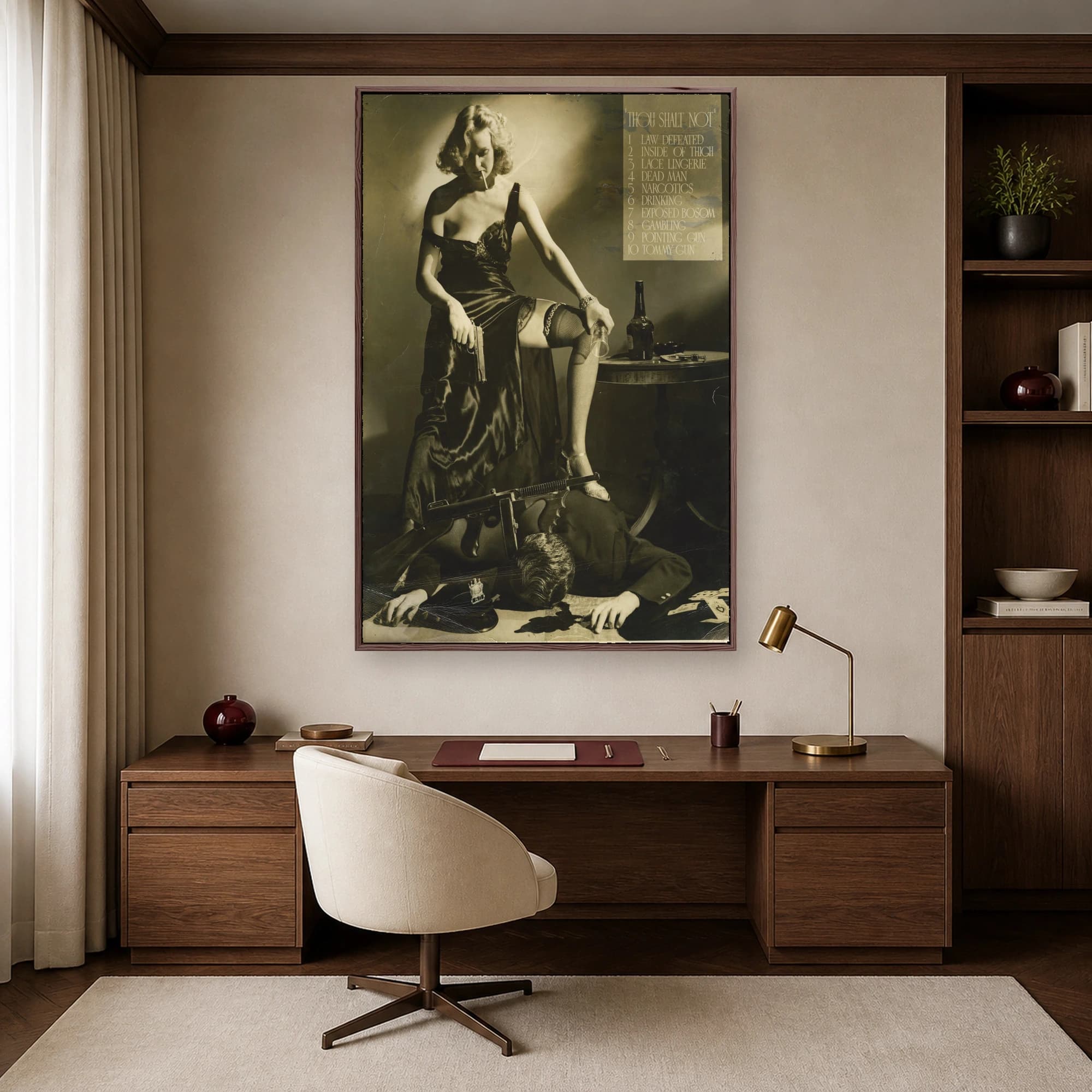 Vintage Film Noir Gangster Femme Fatale Wall Art, view 6