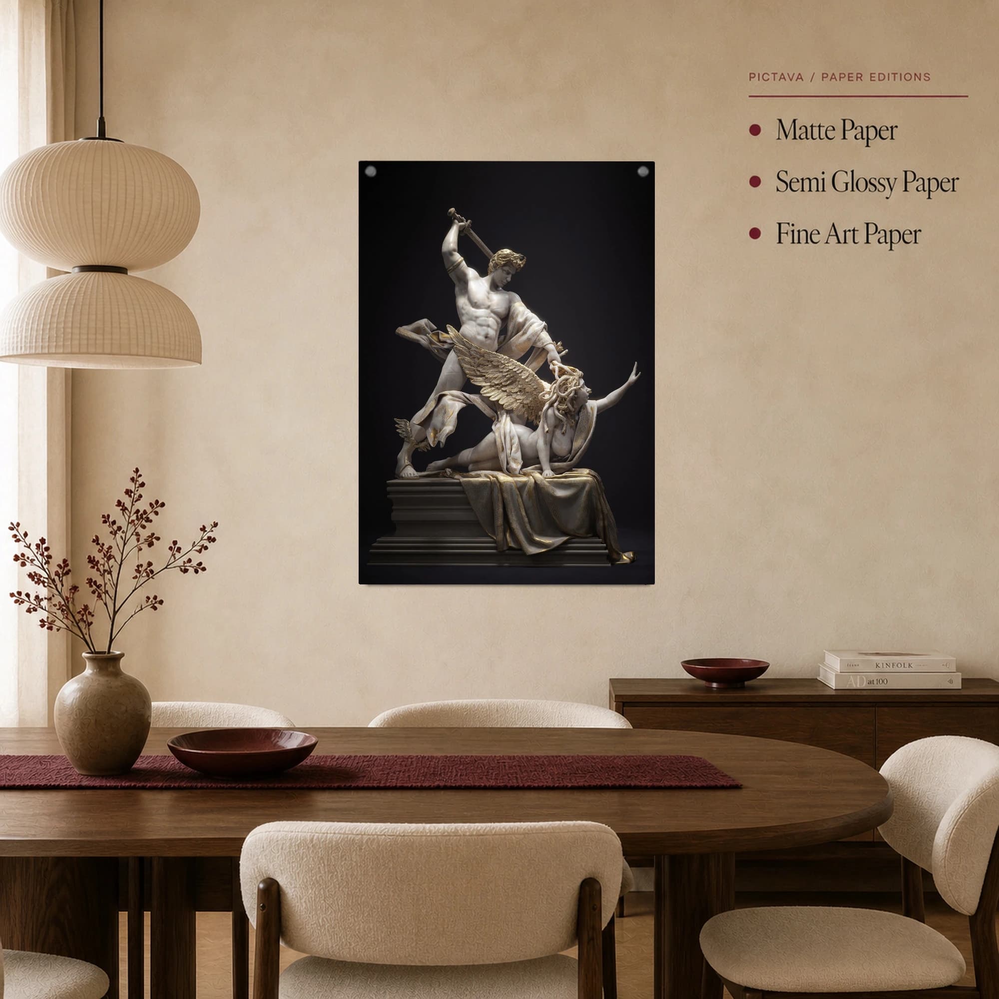 Perseus Defeating Medusa Classical Sculpture Wall Art, view 3