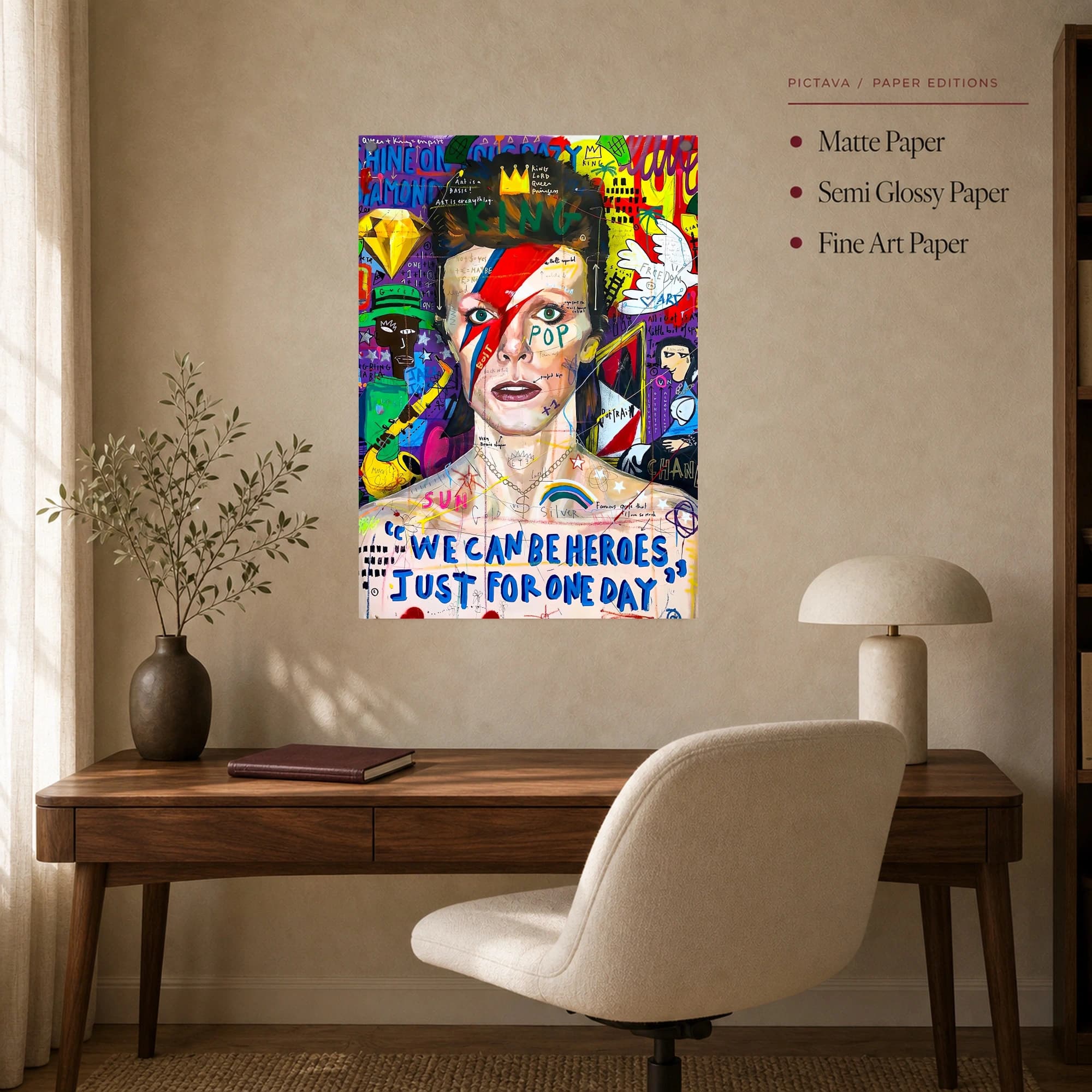 David Bowie Heroes Pop Art Canvas Print, view 6
