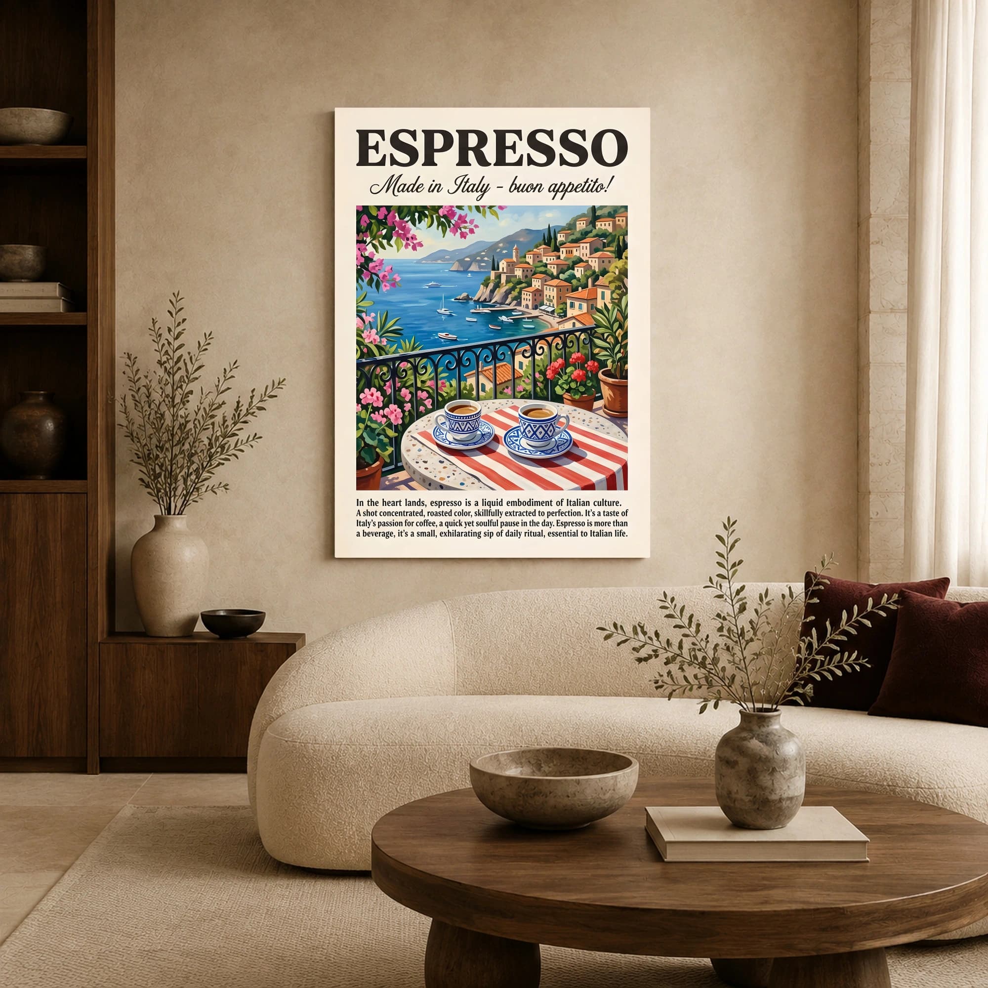 Italian Espresso Coast Vintage Travel Poster, view 7