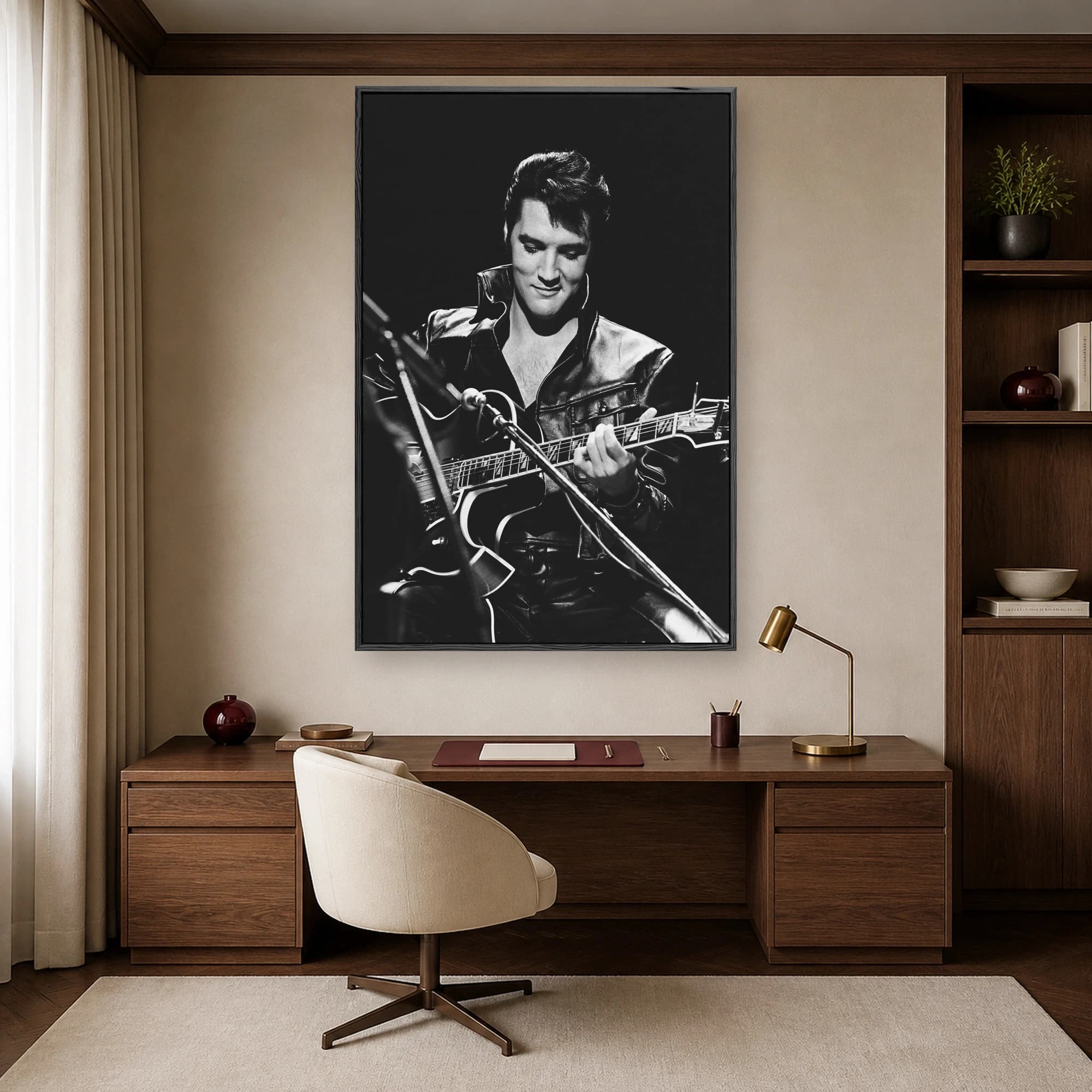 Elvis Presley '68 Comeback Black Leather Guitar Wall Art Print, view 7