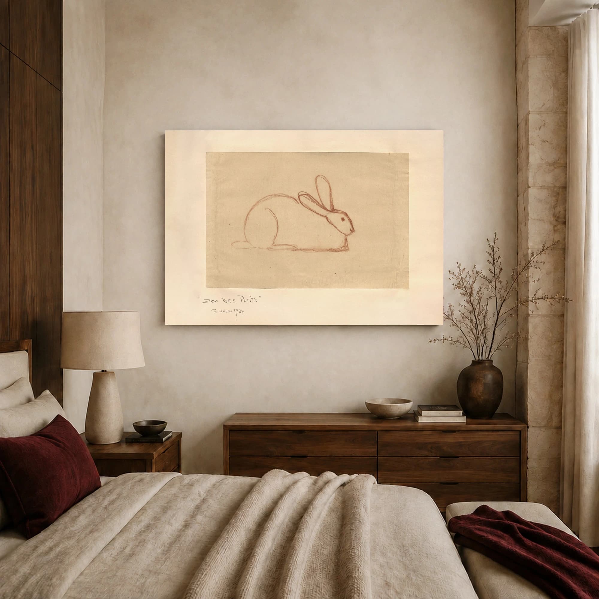 Zoo des Petits Vintage Rabbit Sketch Art Print, view 8
