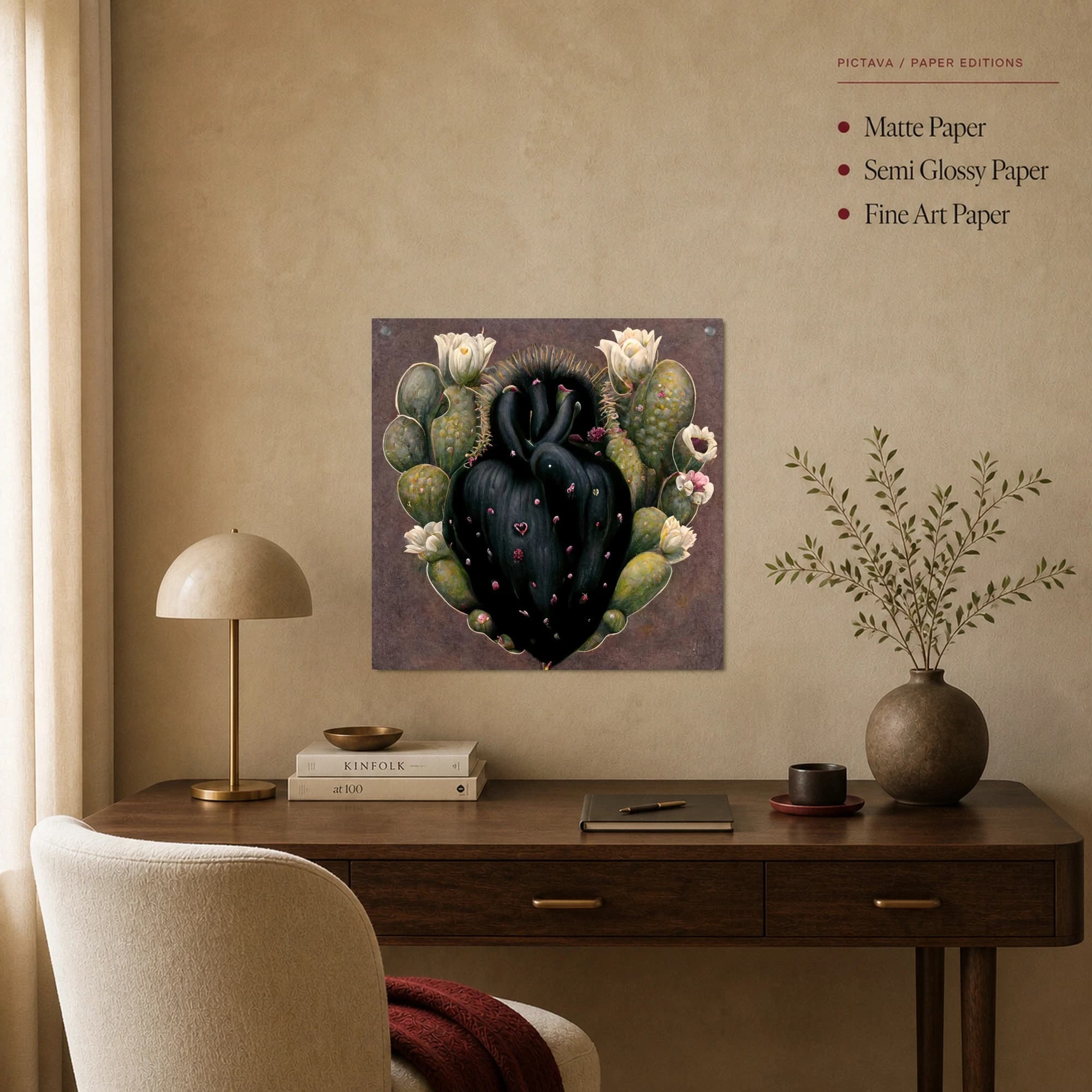 Surreal Botanical Heart Canvas Wall Art Print, view 3