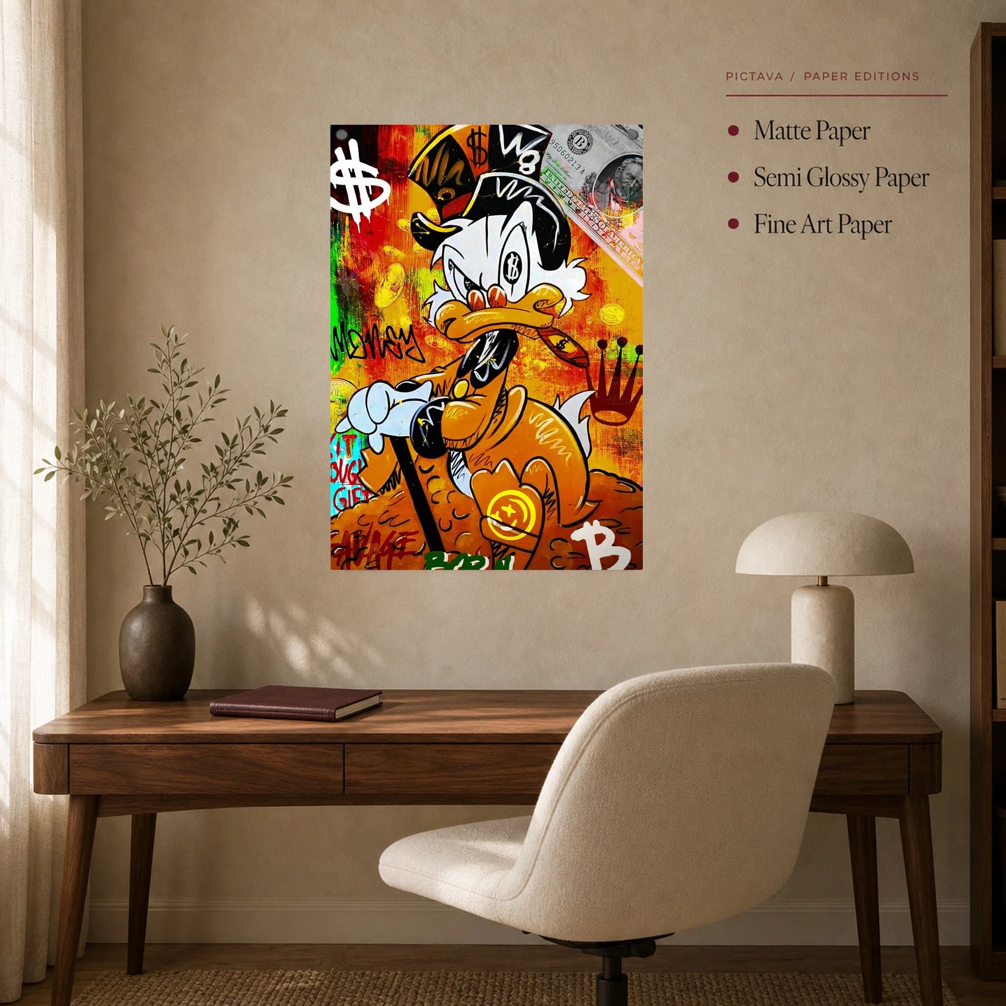 The Wealthy Duck Pop Art Canvas Print, view 5