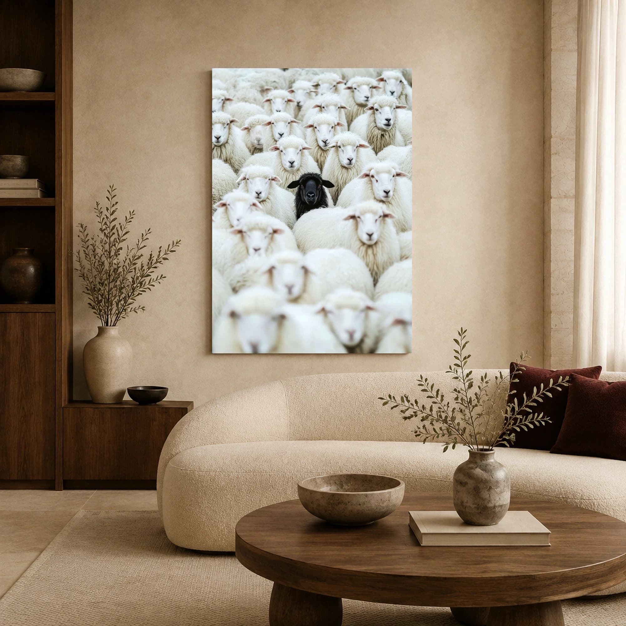 The Black Sheep Among The Flock Canvas Wall Art, view 6