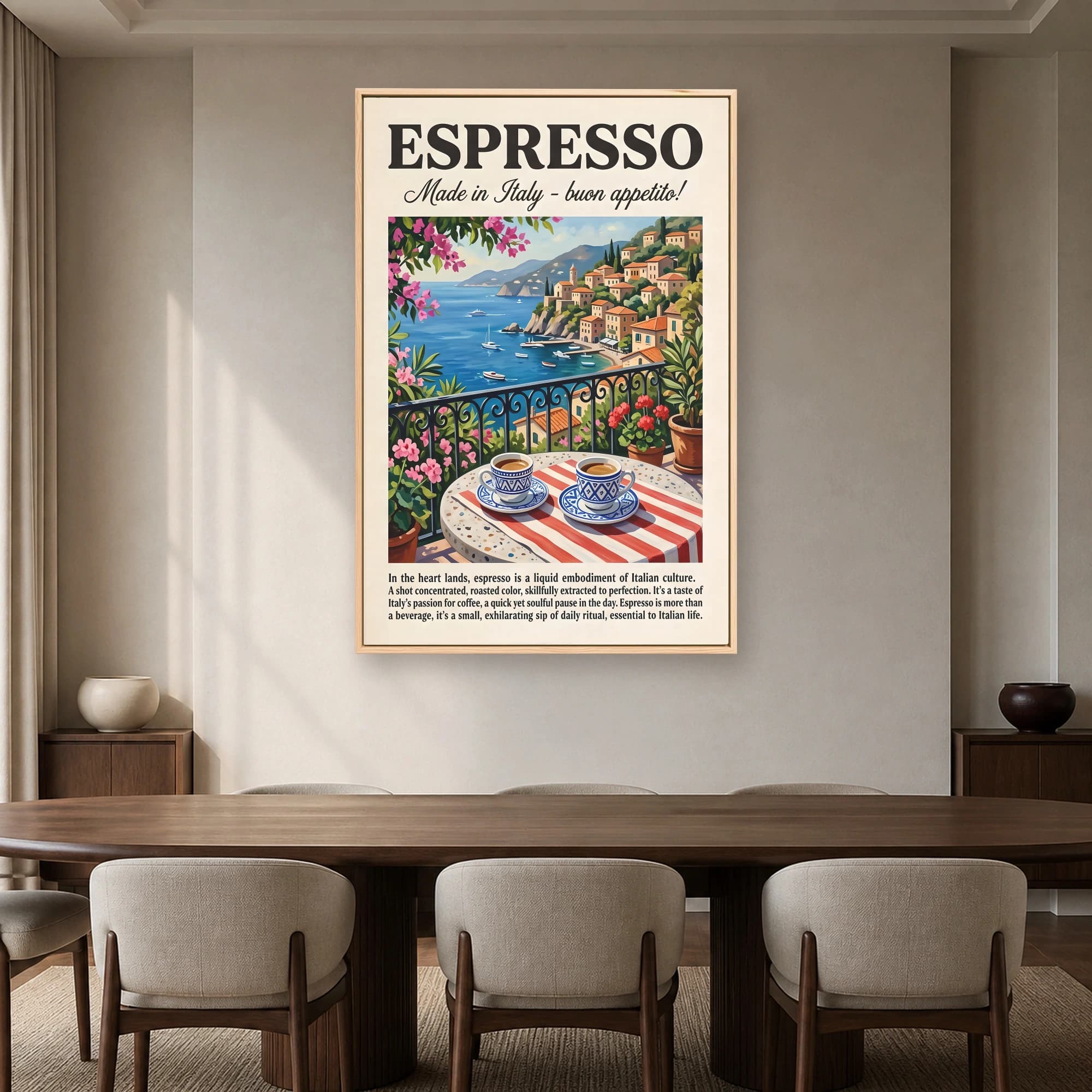 Italian Espresso Coast Vintage Travel Poster, view 6