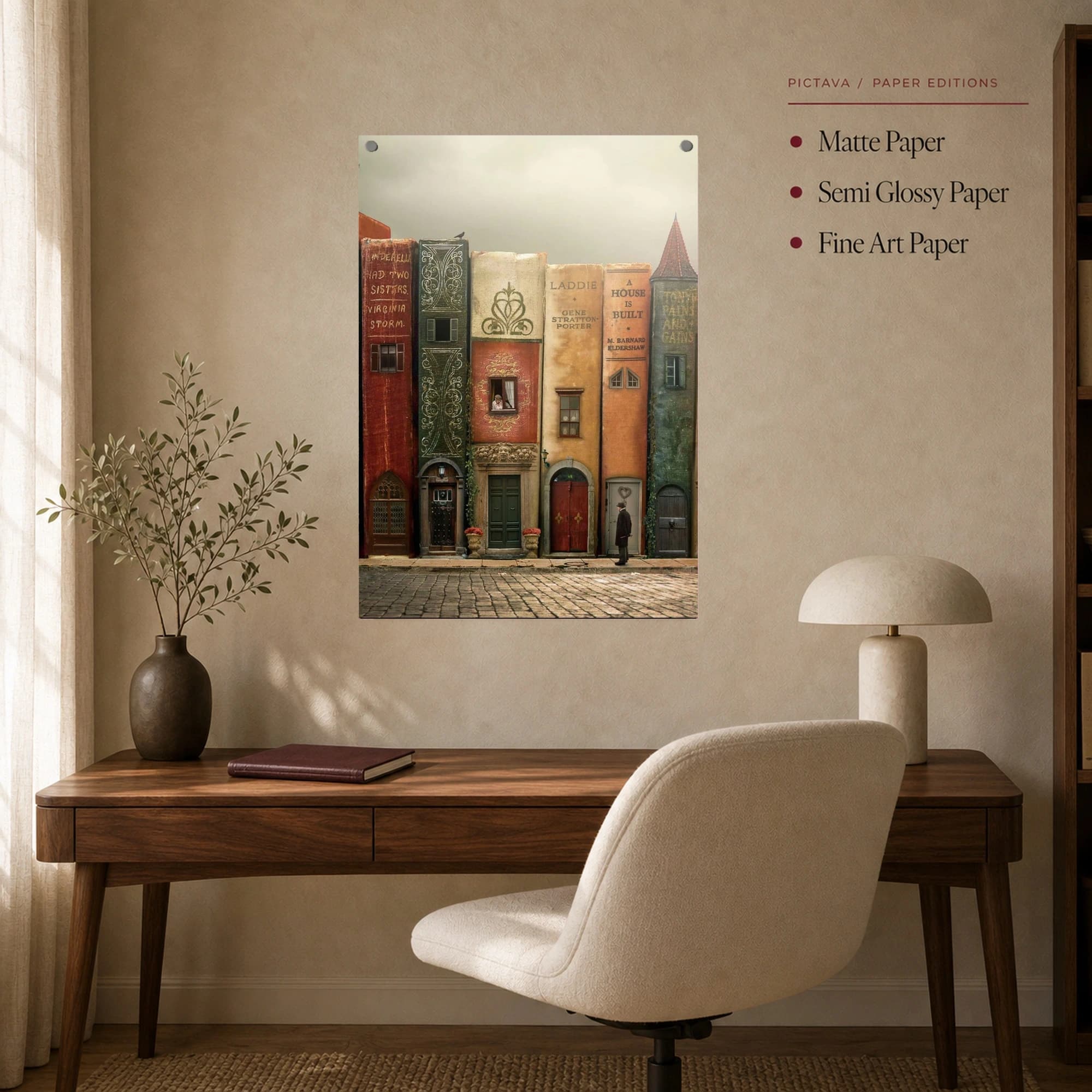 Literary Row Surrealist Book Architecture Canvas Art, view 8