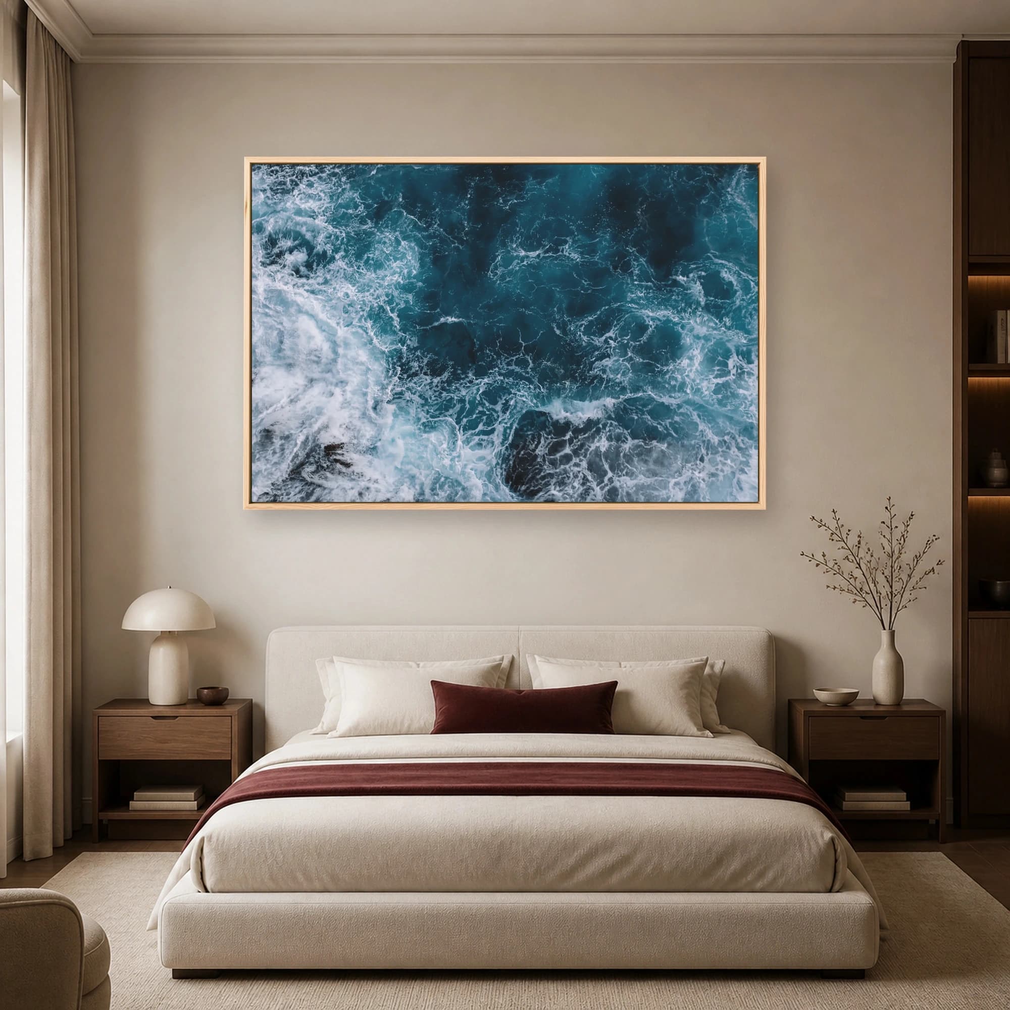 Azure Tides Aerial Ocean Waves Canvas Print, view 4