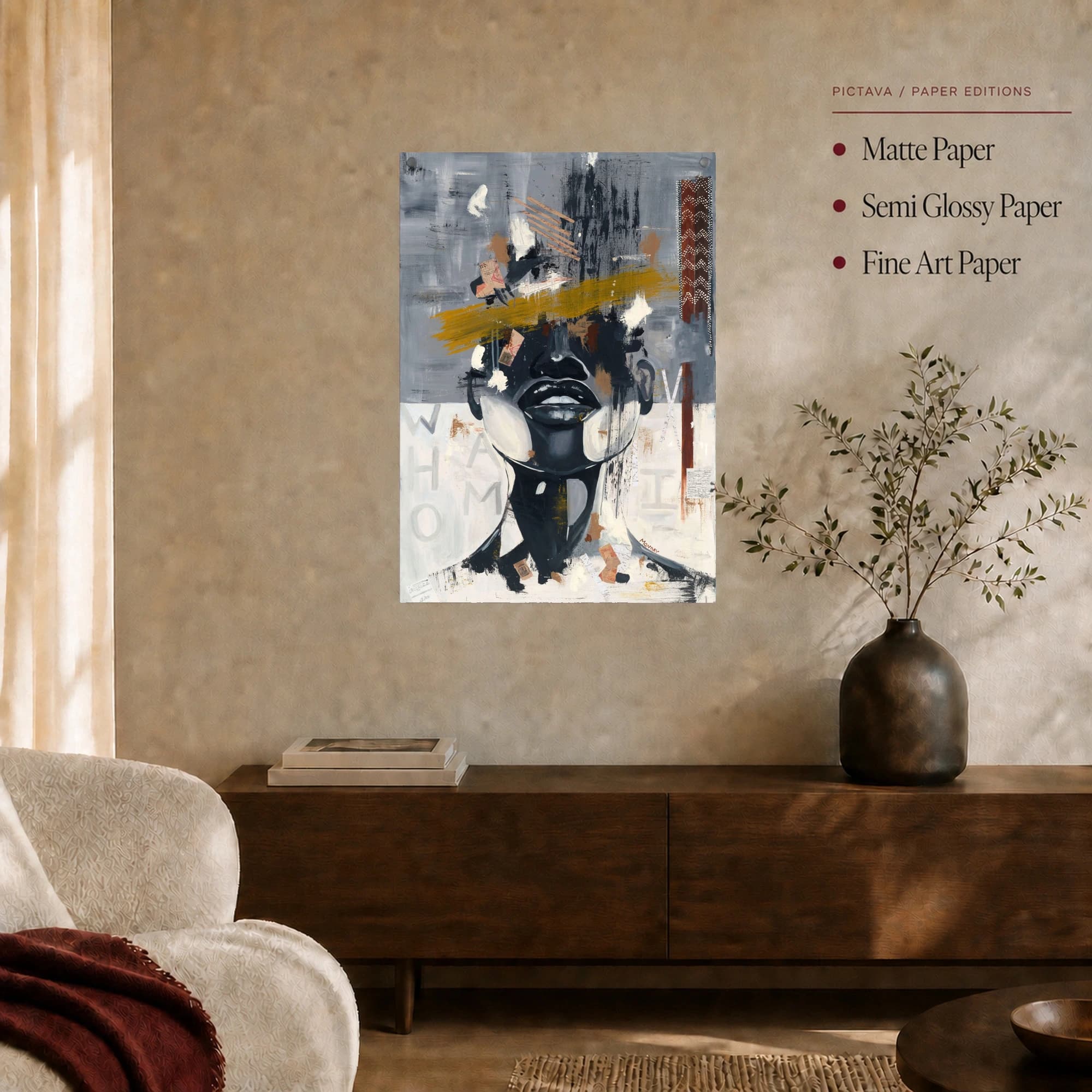 Who Am I Modern Abstract Portrait Canvas Art Print, view 6
