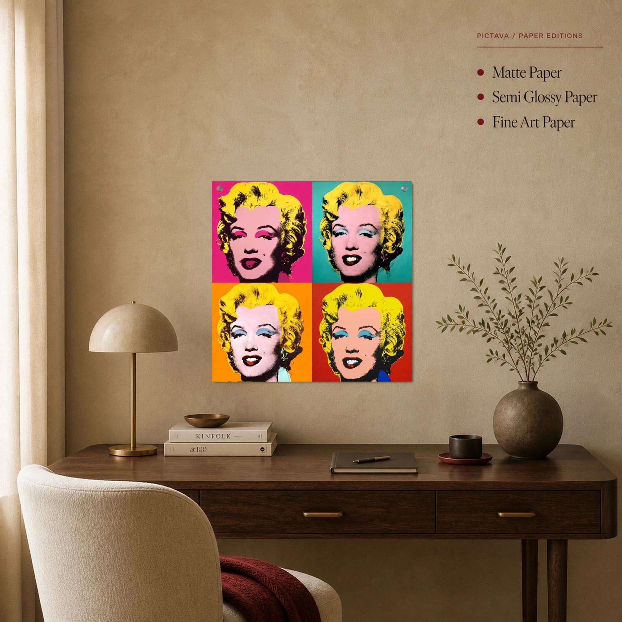 Four Panel Marilyn Pop Art Canvas Print, view 3