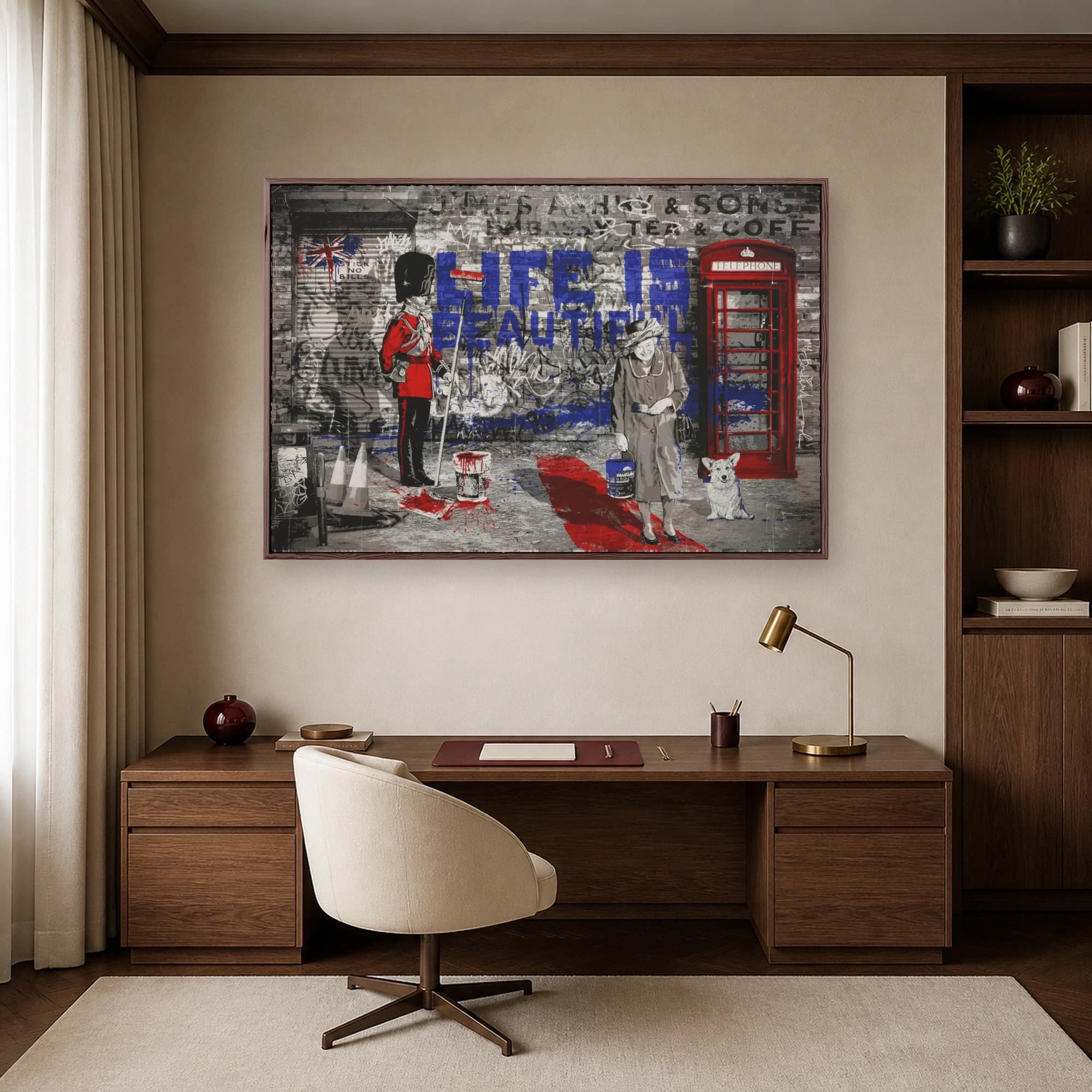 Life is Beautiful British Street Art Canvas, view 6