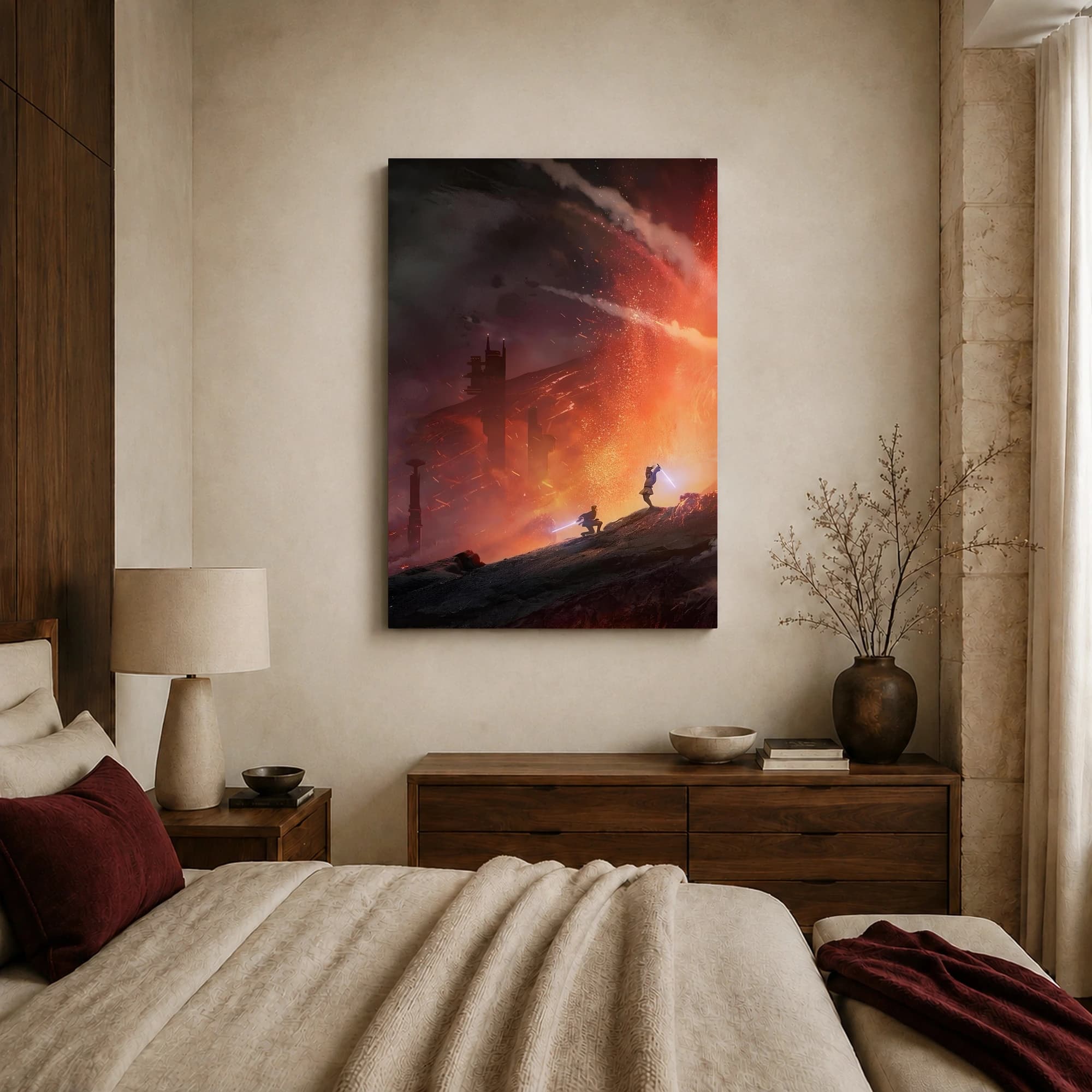 Mustafar Volcanic Duel Sci-Fi Canvas Wall Art, view 6