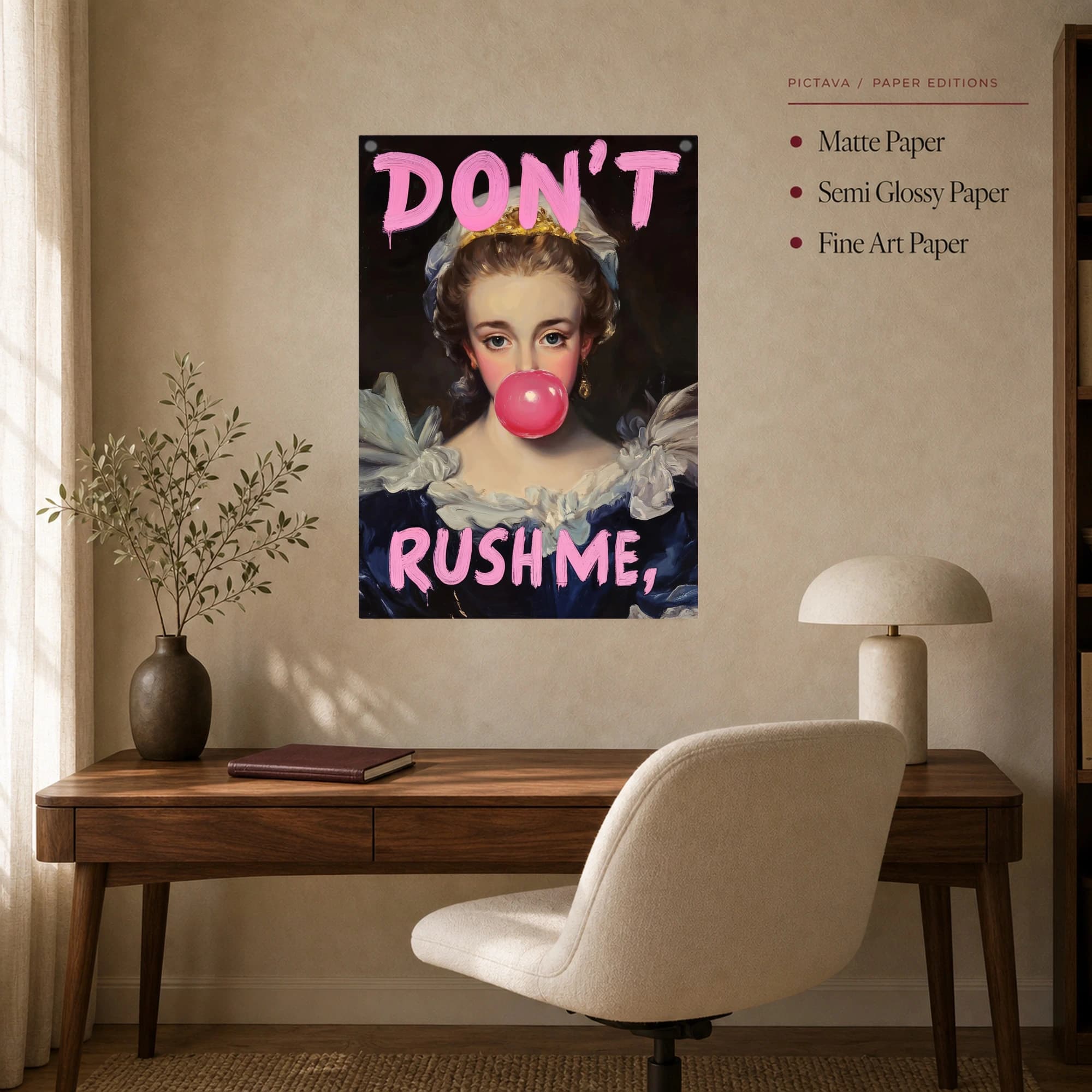Don't Rush Me Classical Bubblegum Portrait Wall Art, view 7