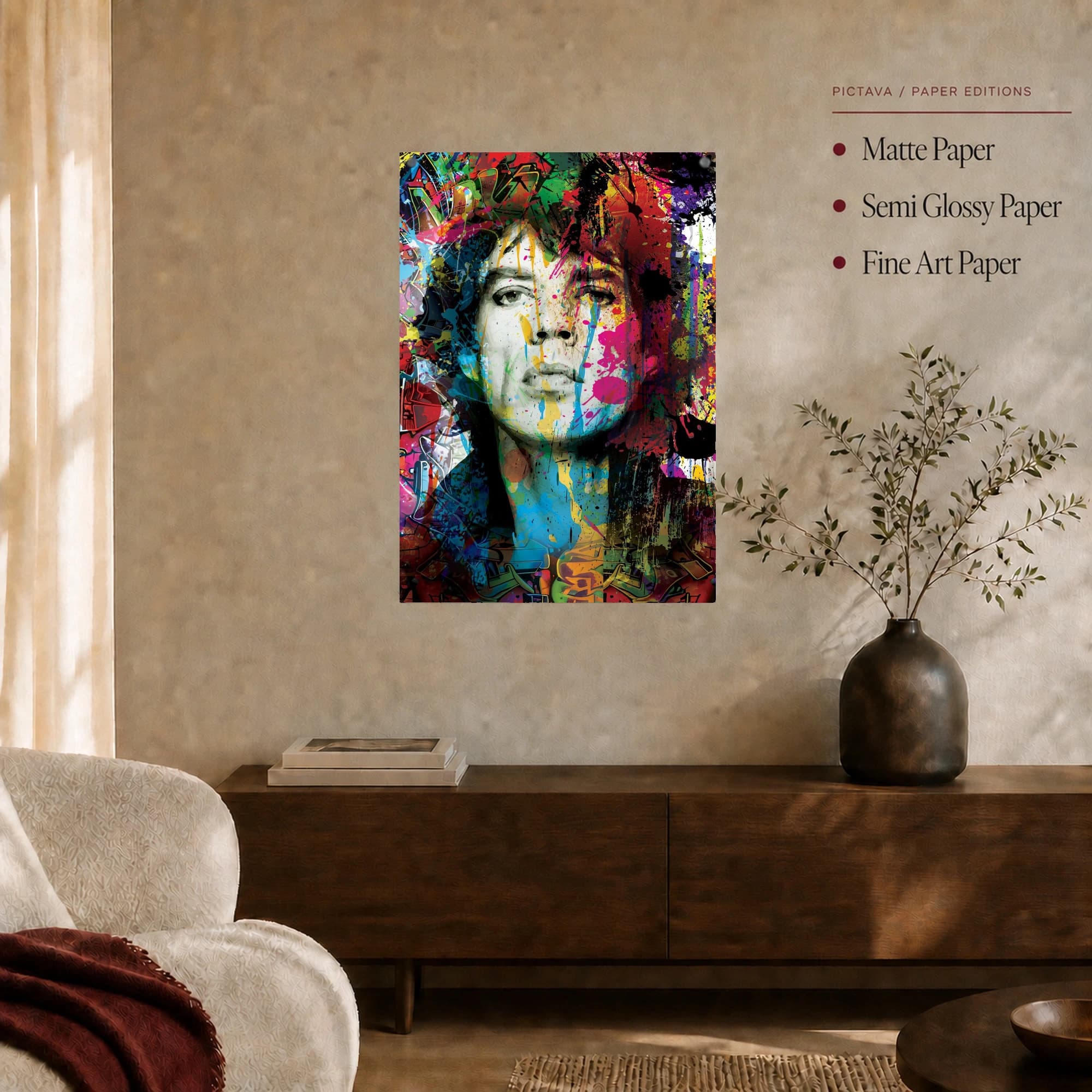 Jim Morrison Colorful Pop Art Portrait Canvas Print, view 4