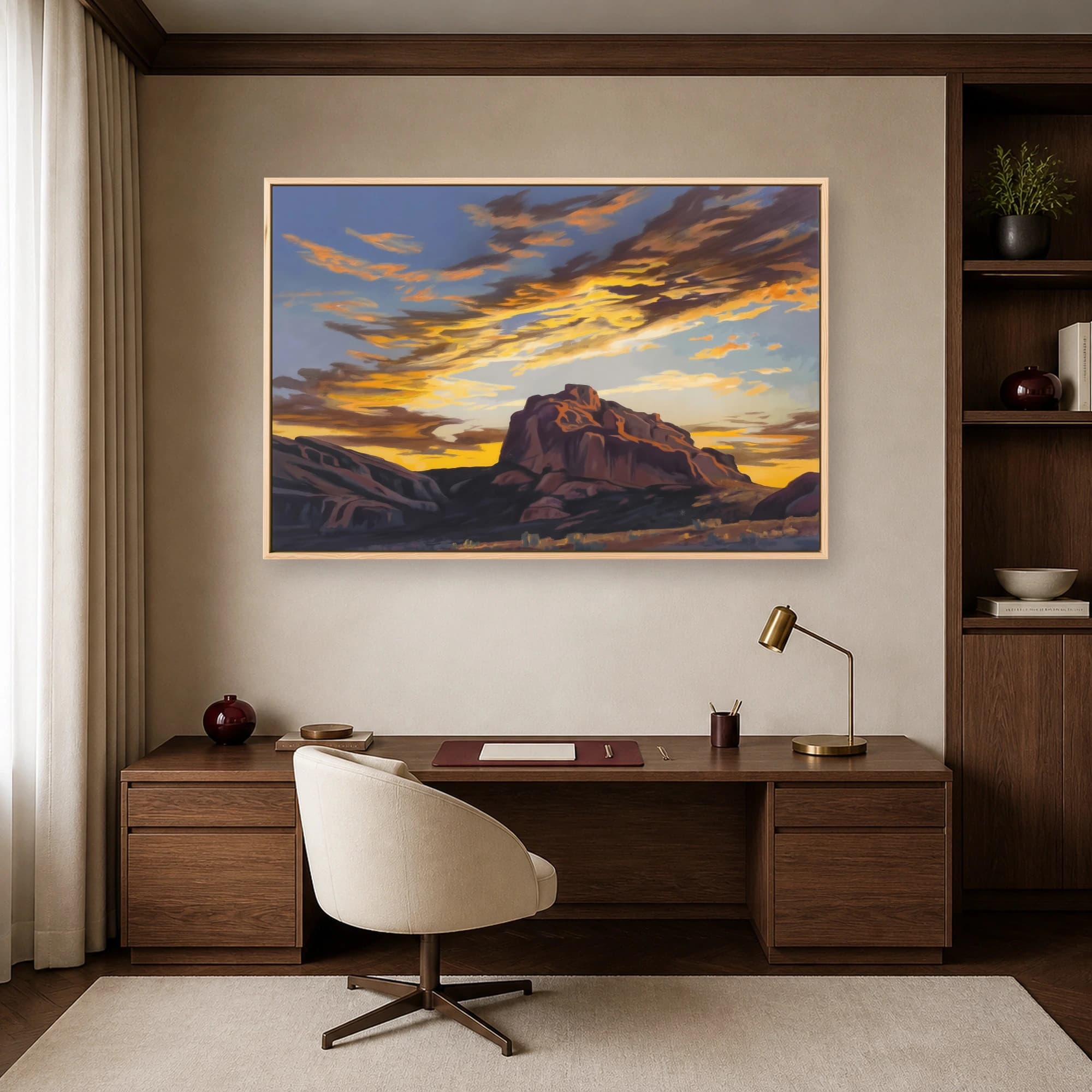 Desert Sunset Mesa Landscape Canvas Print, view 6