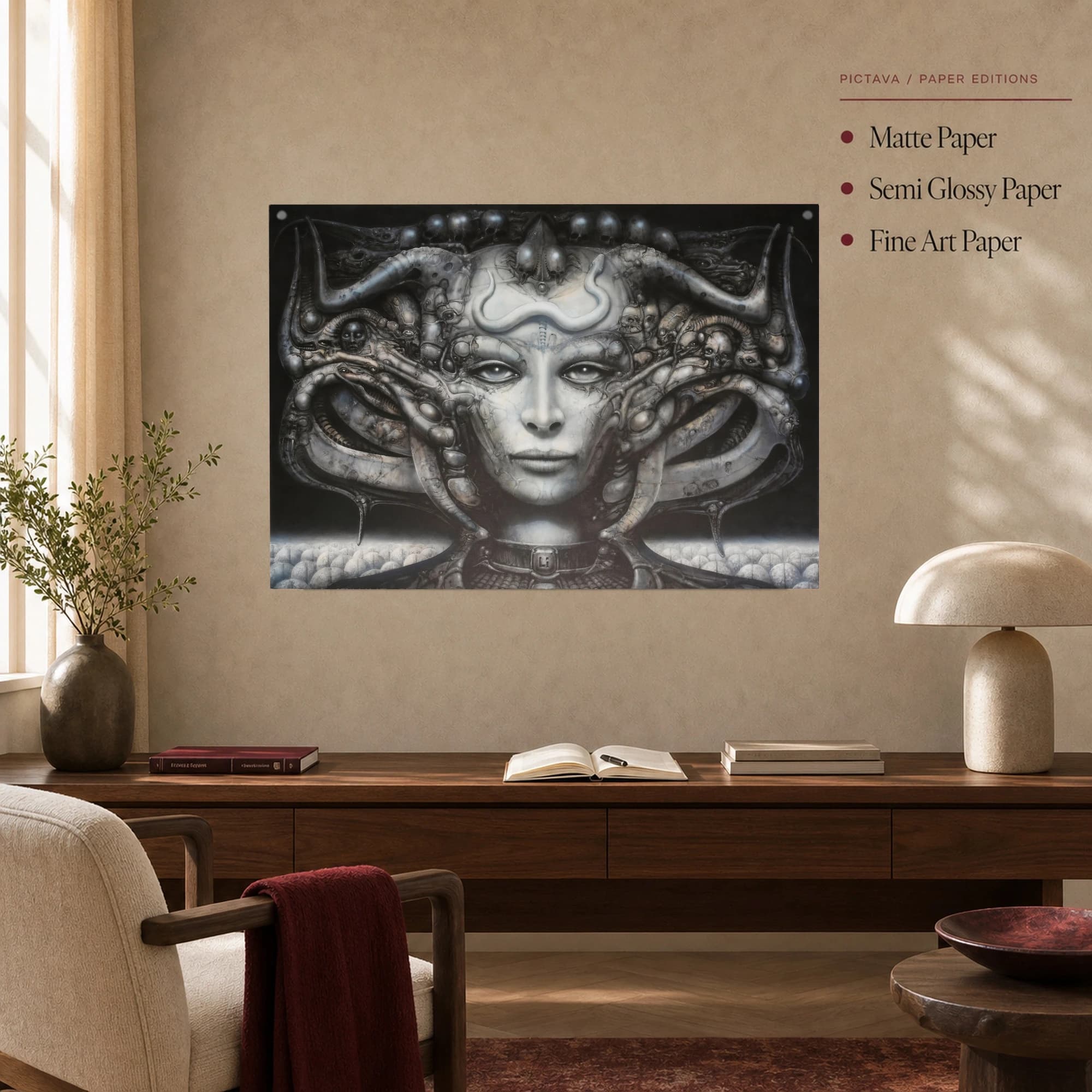 Biomechanical Surrealist Portrait Canvas Print, view 4