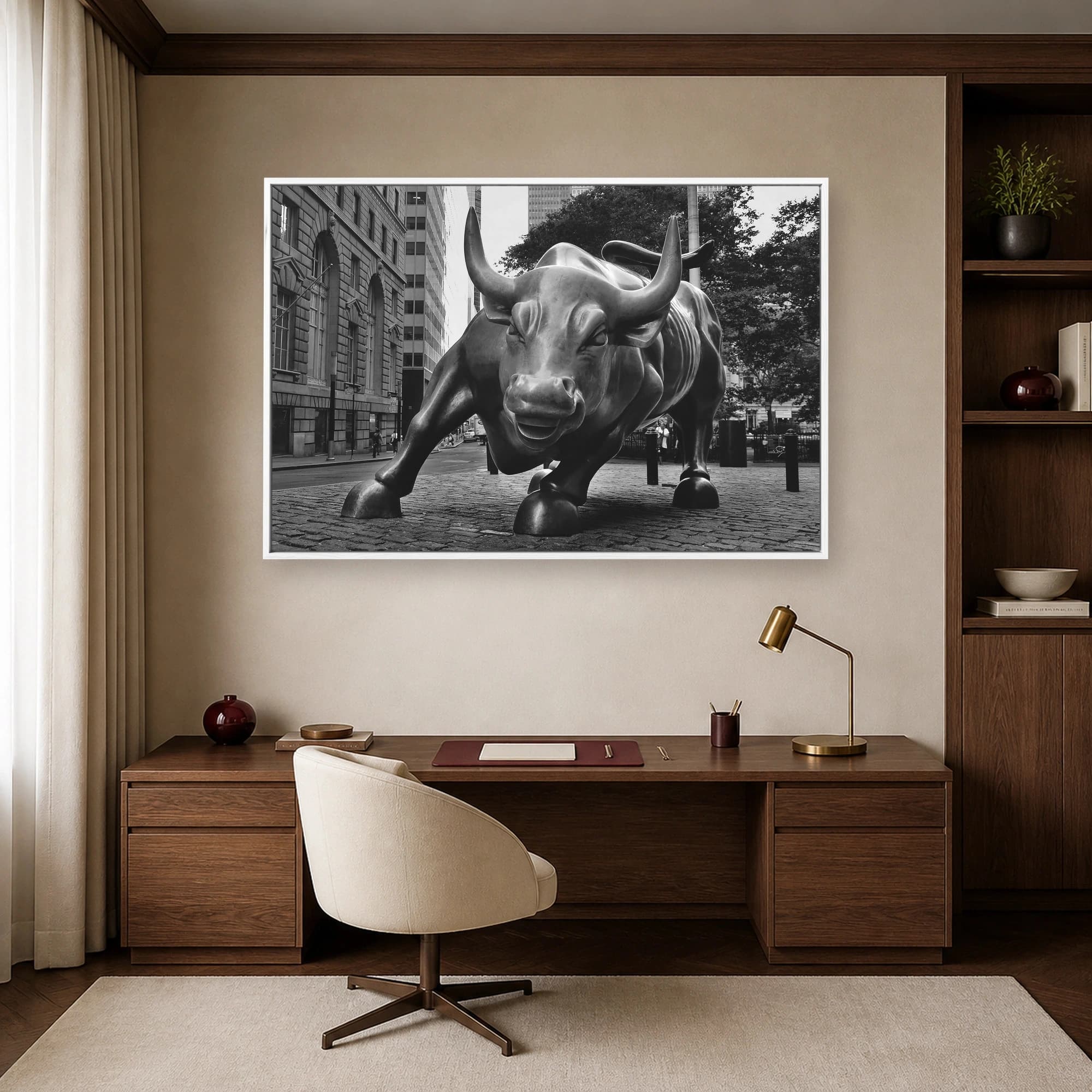 Charging Bull New York Black and White Fine Art Print, view 6