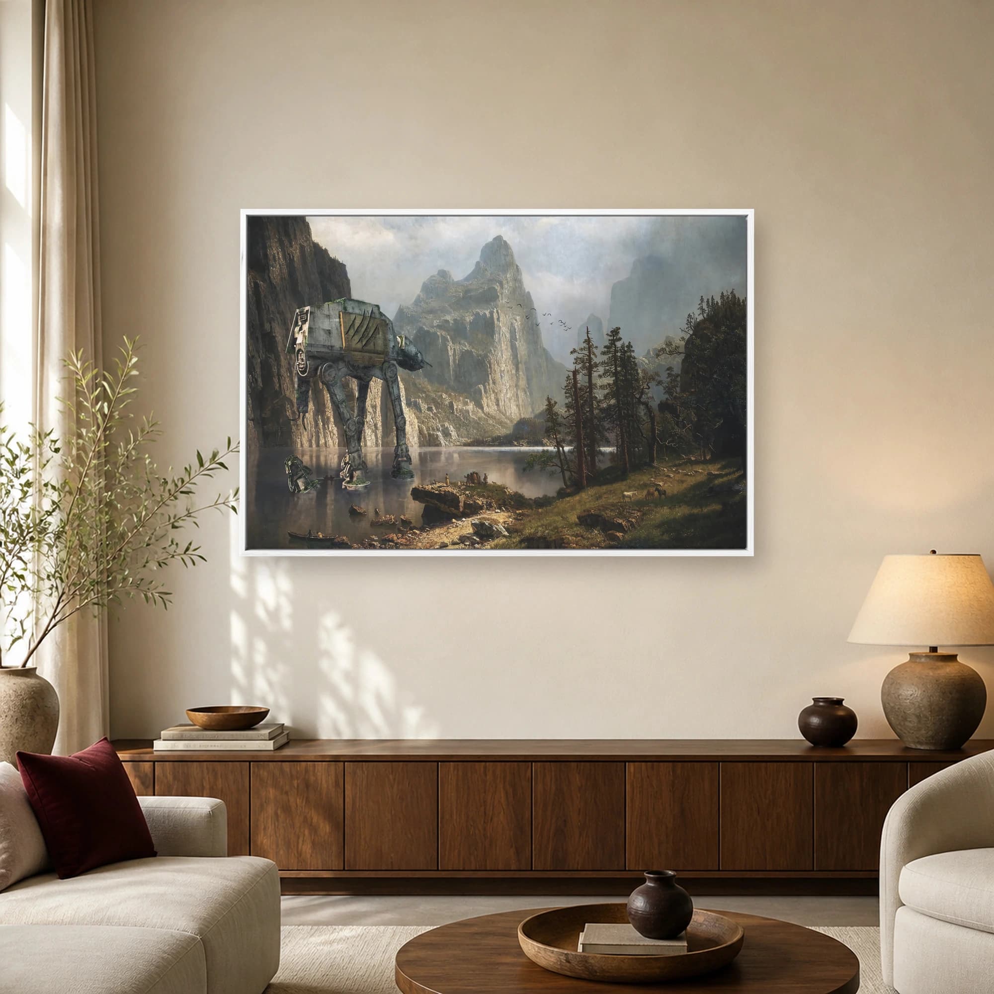 Sci-Fi Walker Mountain Landscape Canvas Art Print, view 2