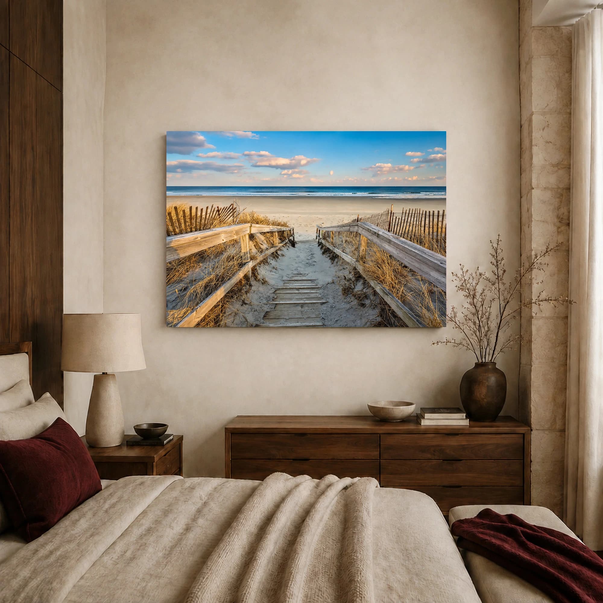 Coastal Pathway Beach Landscape Wall Art, view 8