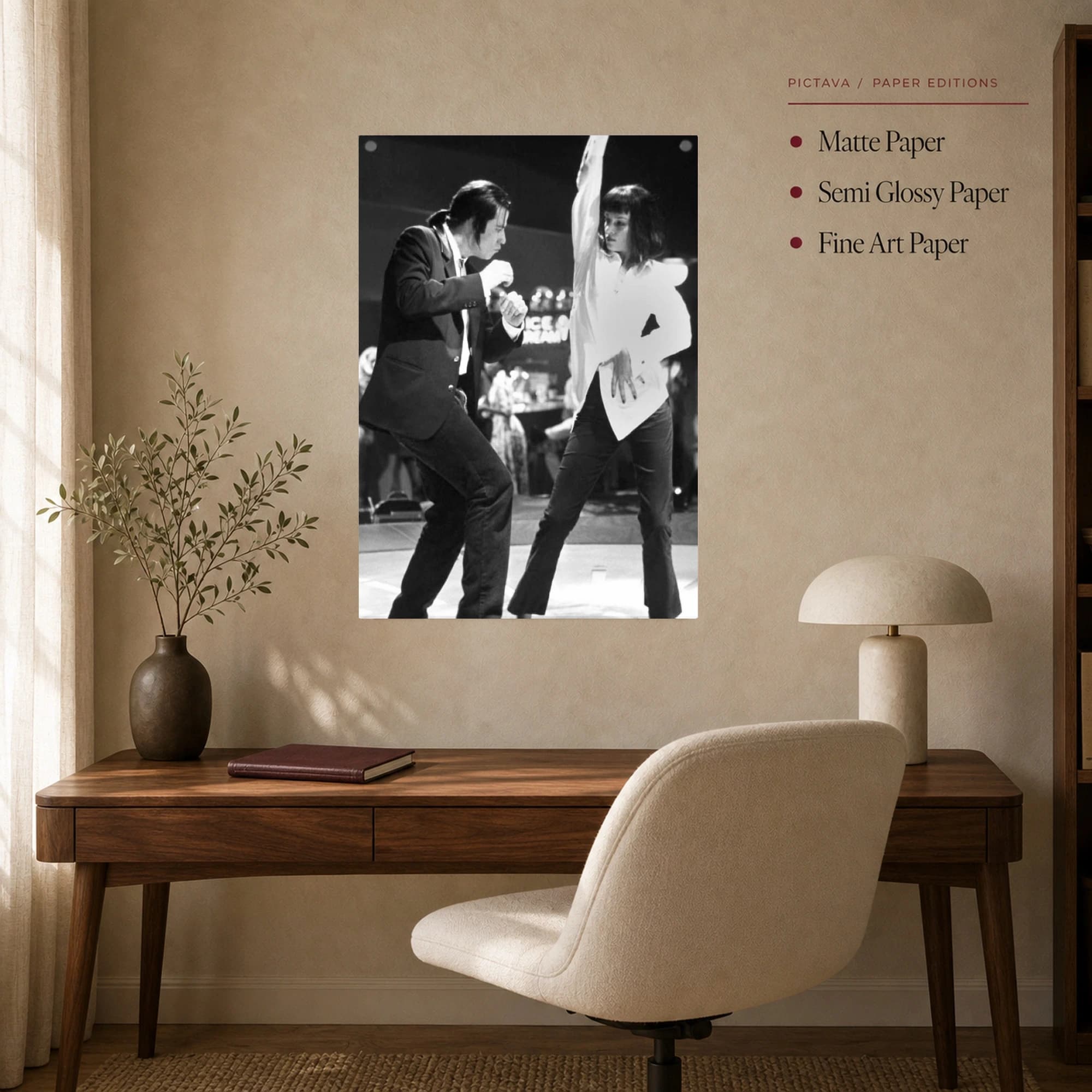 Iconic Movie Dance Scene Black and White Wall Art, view 7