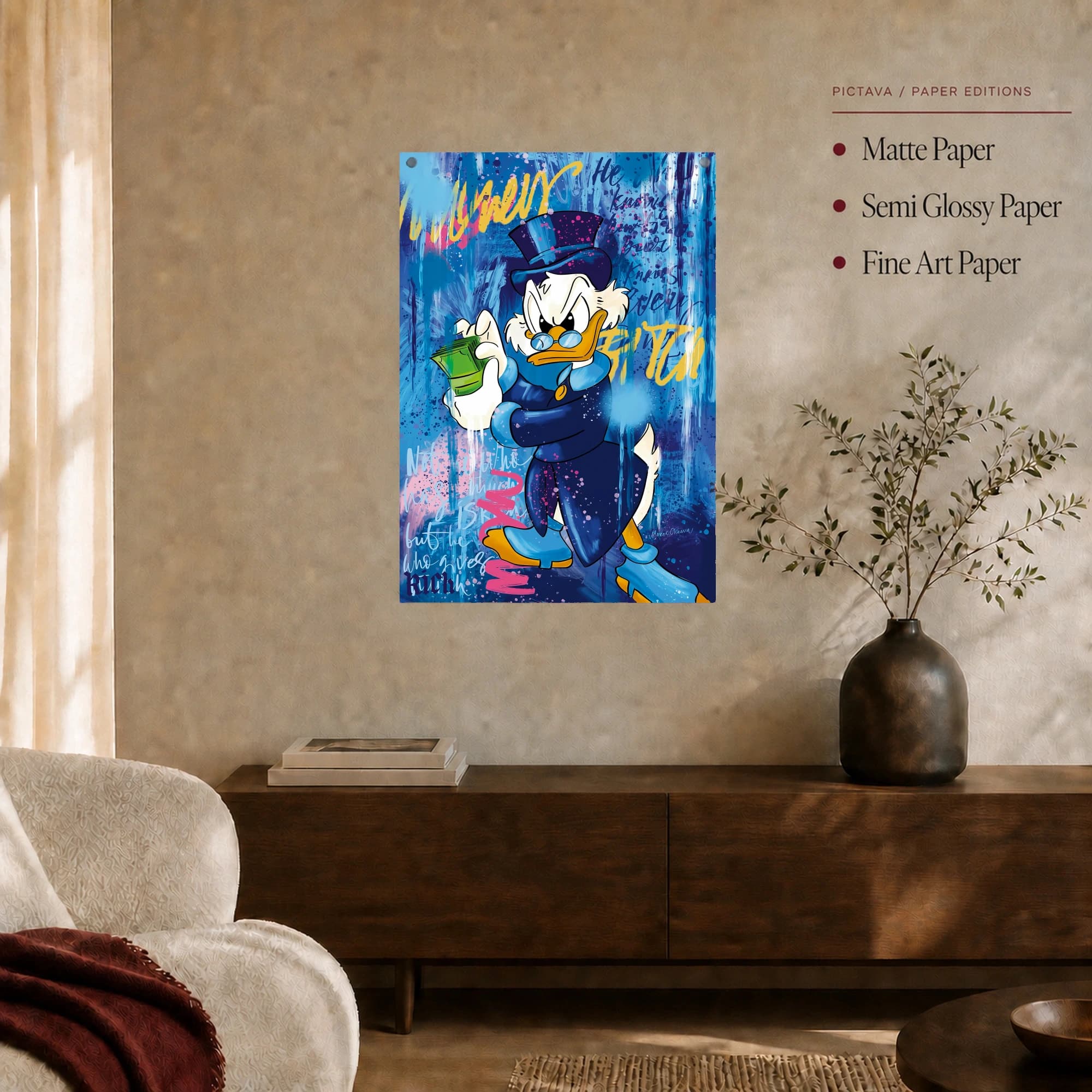 Scrooge McDuck Pop Art Graffiti Canvas, view 6