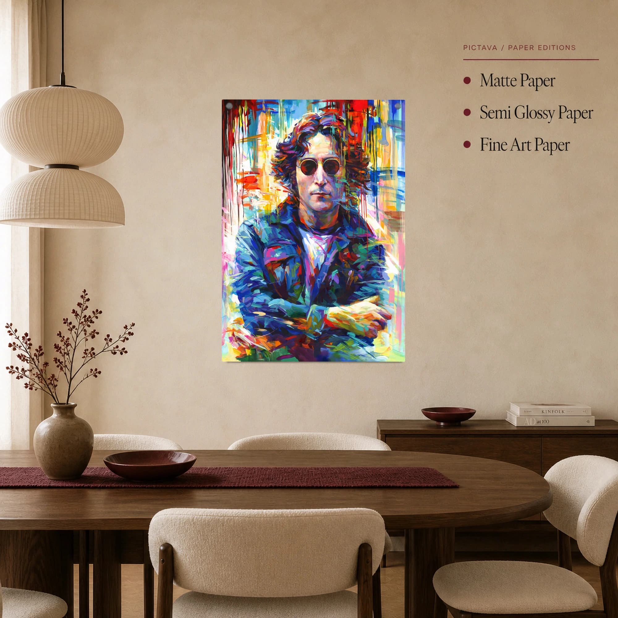 John Lennon Vibrant Abstract Pop Art Canvas Print, view 3