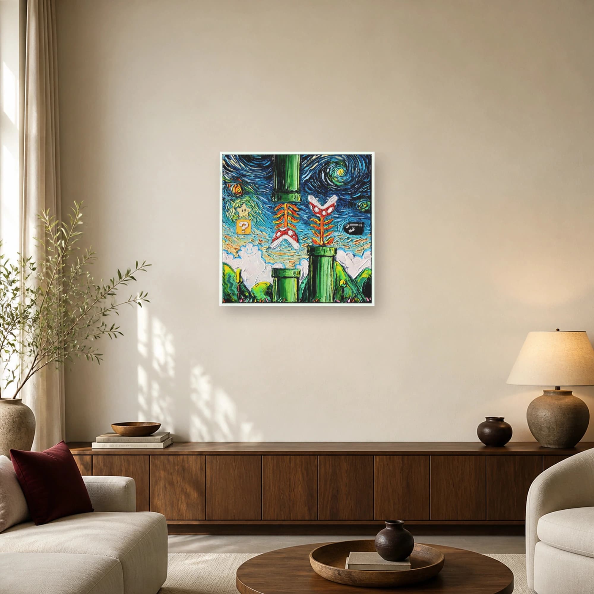Starry Night Over The Mushroom Kingdom Canvas Print, view 5