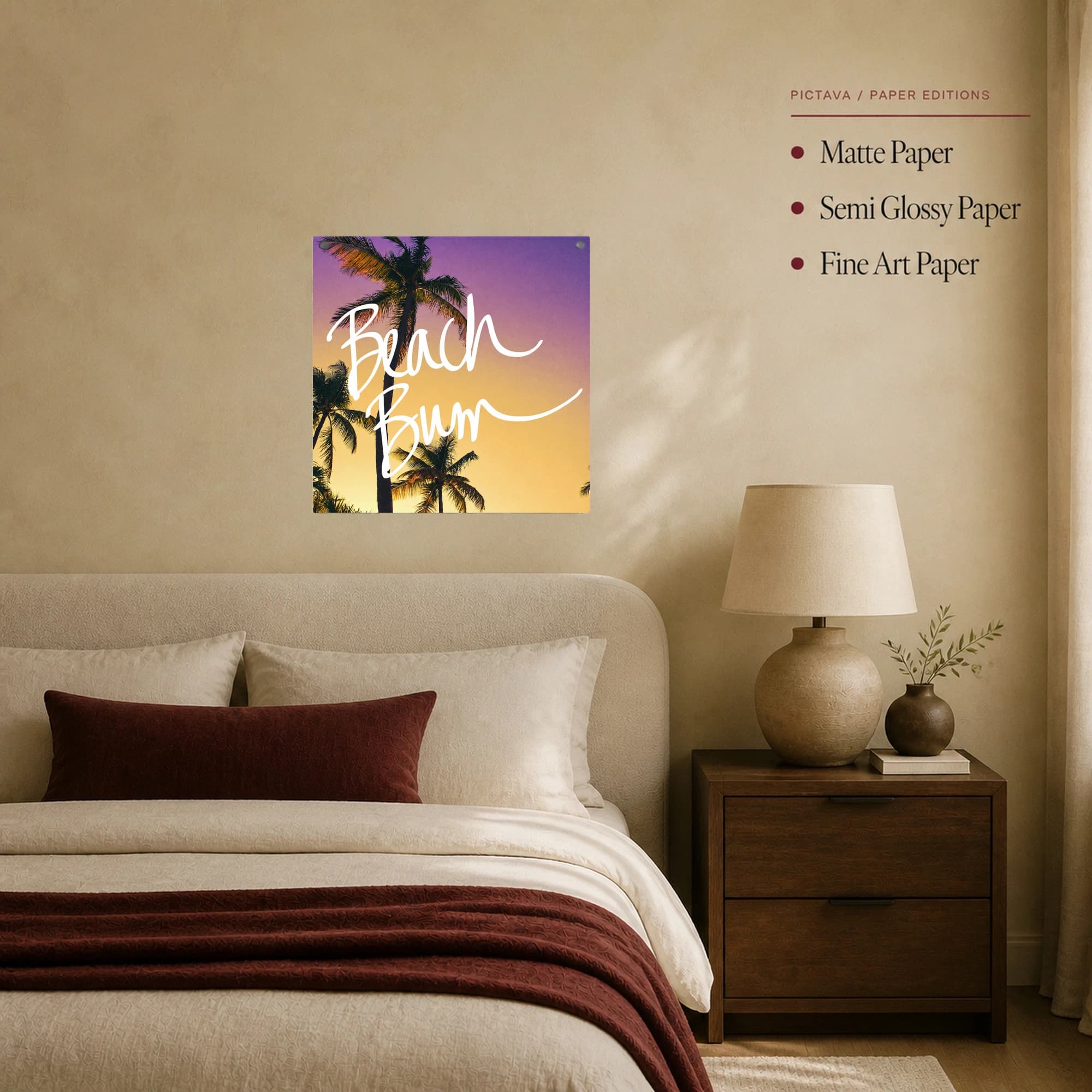 Beach Bum Tropical Sunset Typography Canvas Print, view 8